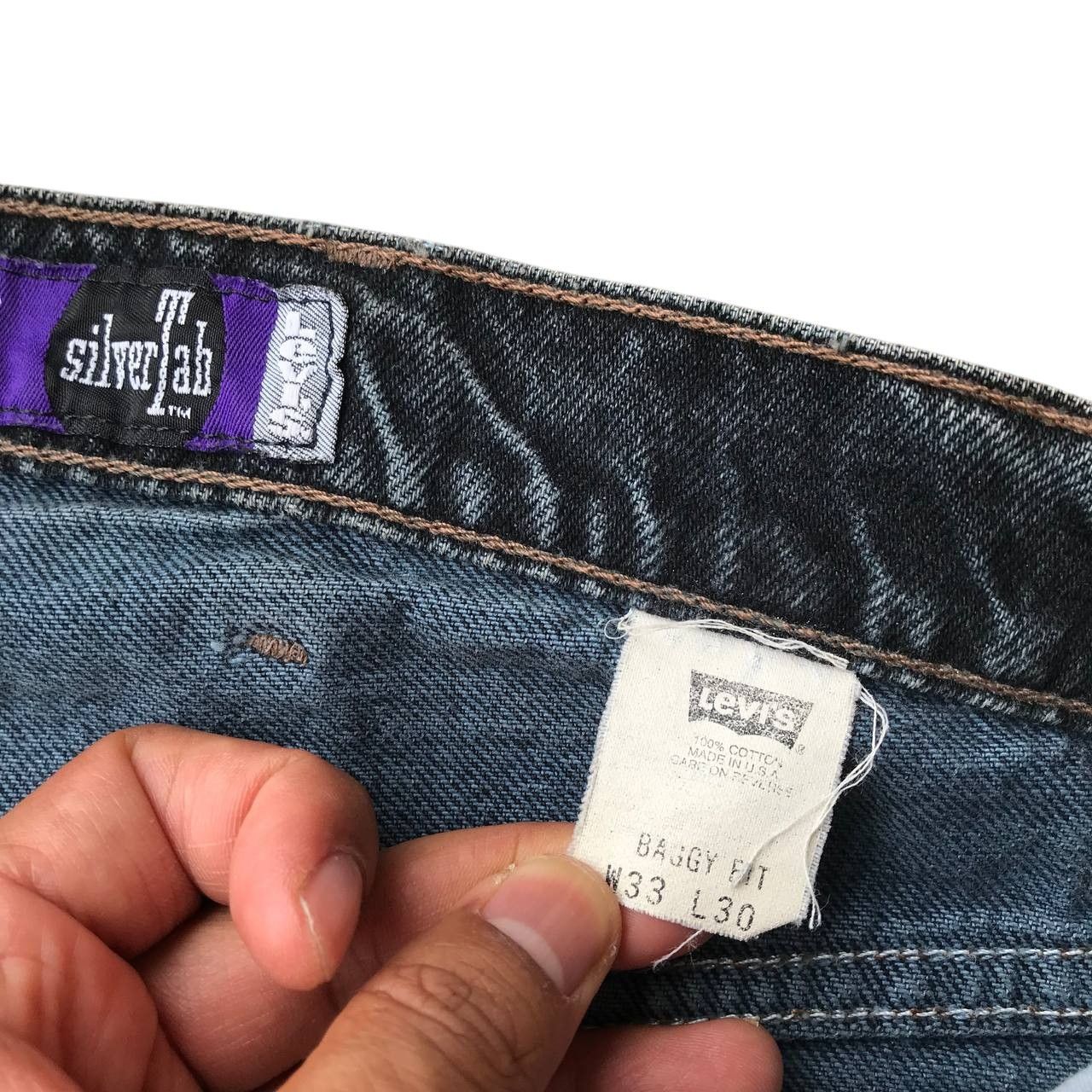 Levi's VINTAGE 1995 LEVIS SILVERTAB BAGGY FIT FADED BLACK Size US 32 / EU 48 - 7 Thumbnail