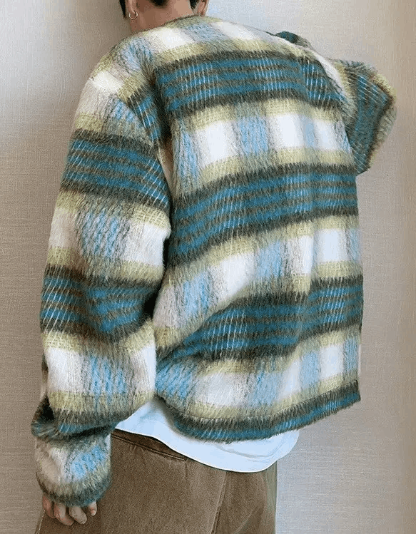 Japanese Brand × Vintage Outdoor retro vintage fluffy plaid fashion jacket Size US L / EU 52-54 / 3 - 3 Thumbnail