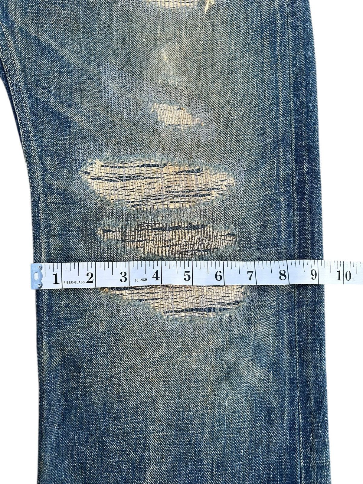 Kaws Thrashed Original Fake Kaws Selvedge Denim Jeans Size US 34 / EU 50 - 23 Thumbnail