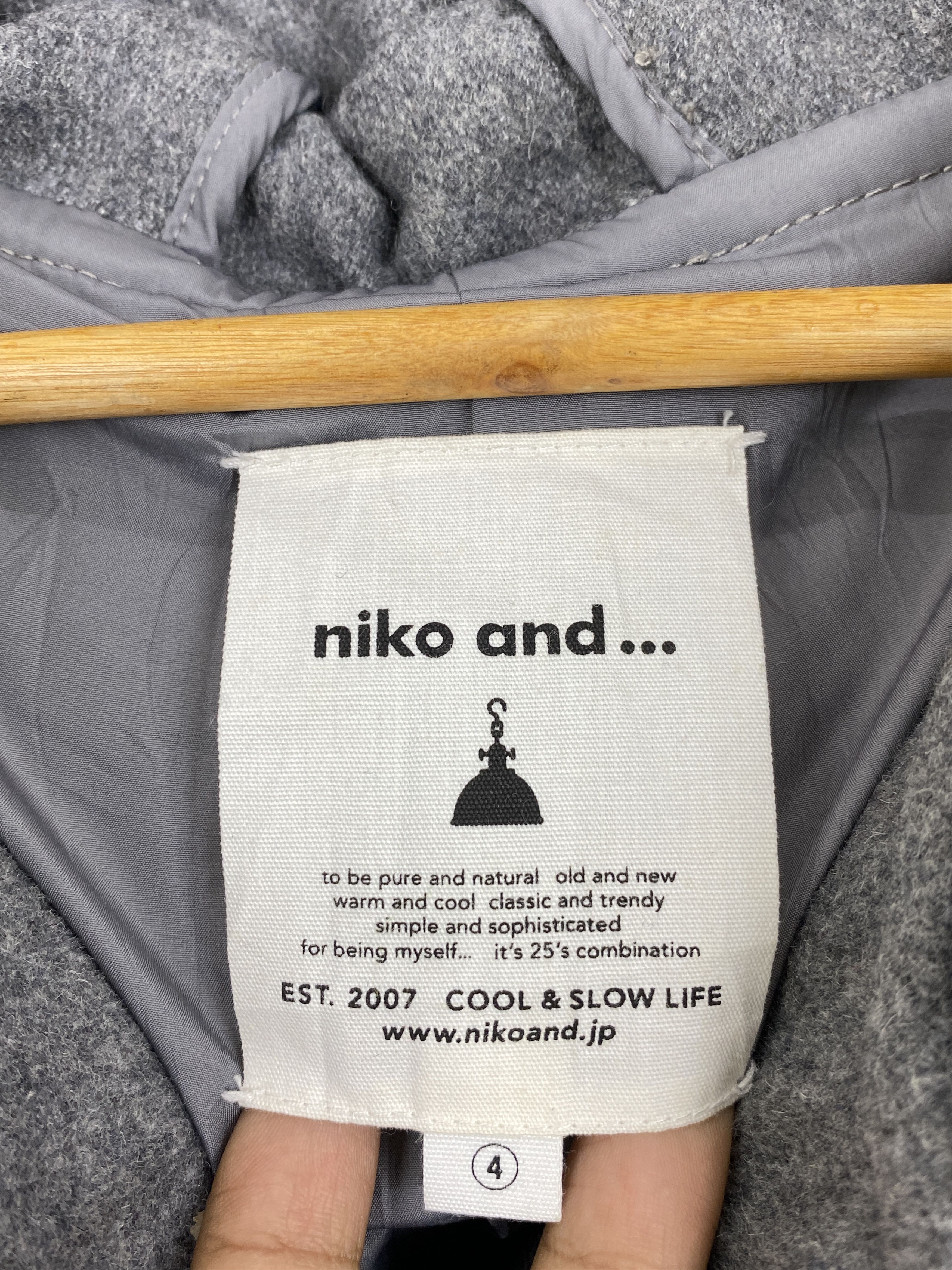 Japanese Brand Vintage Niko And ... Bold Stripes Hooded Wool Jacket JA0113 Size US XL / EU 56 / 4 - 6 Thumbnail