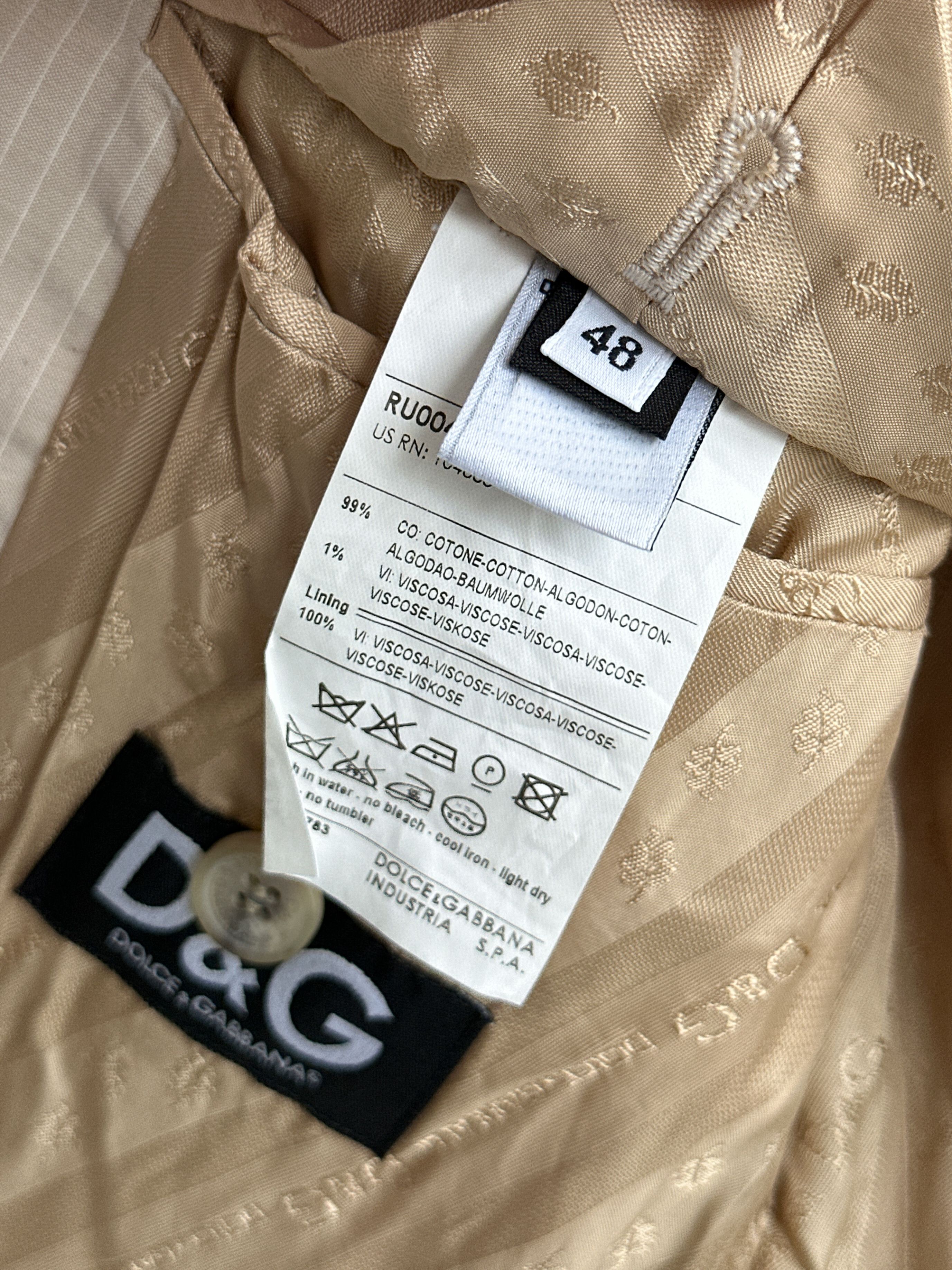 Dolce & Gabbana Dolce & Gabbana D&G Beige Blazer Jacket Size 48R - 7 Thumbnail