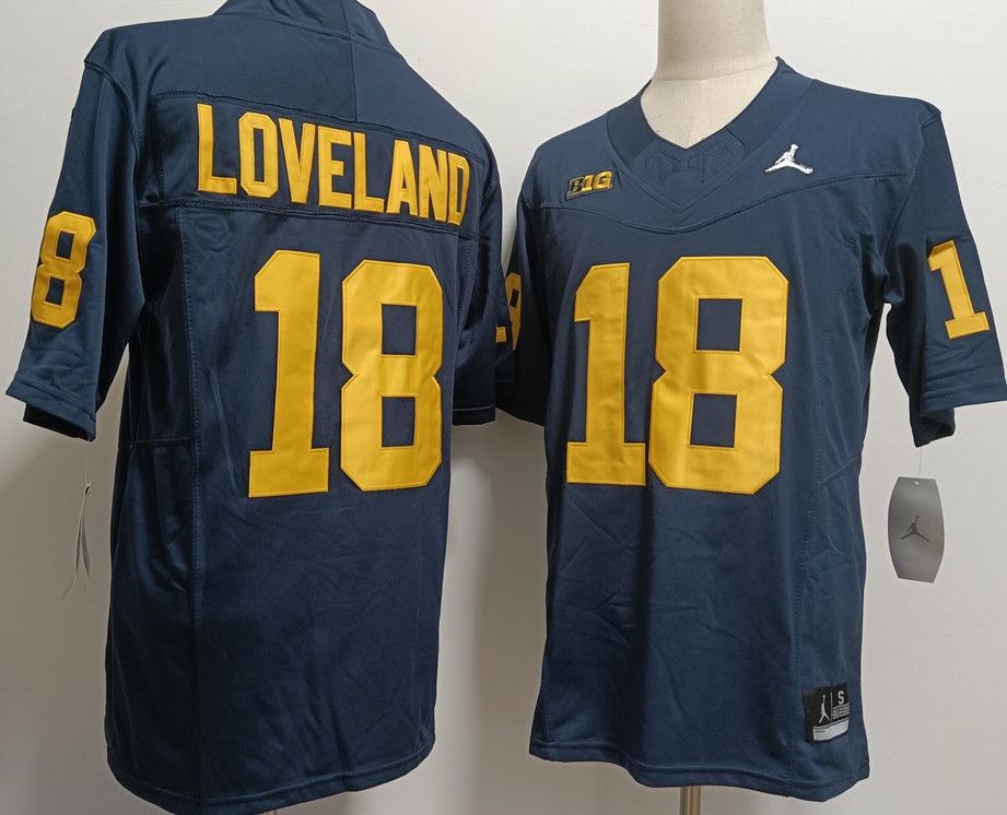 Other Men’s Wolverines 18 Colston Loveland Navy Jordan Jersey Size US L / EU 52-54 / 3 - 2 Thumbnail