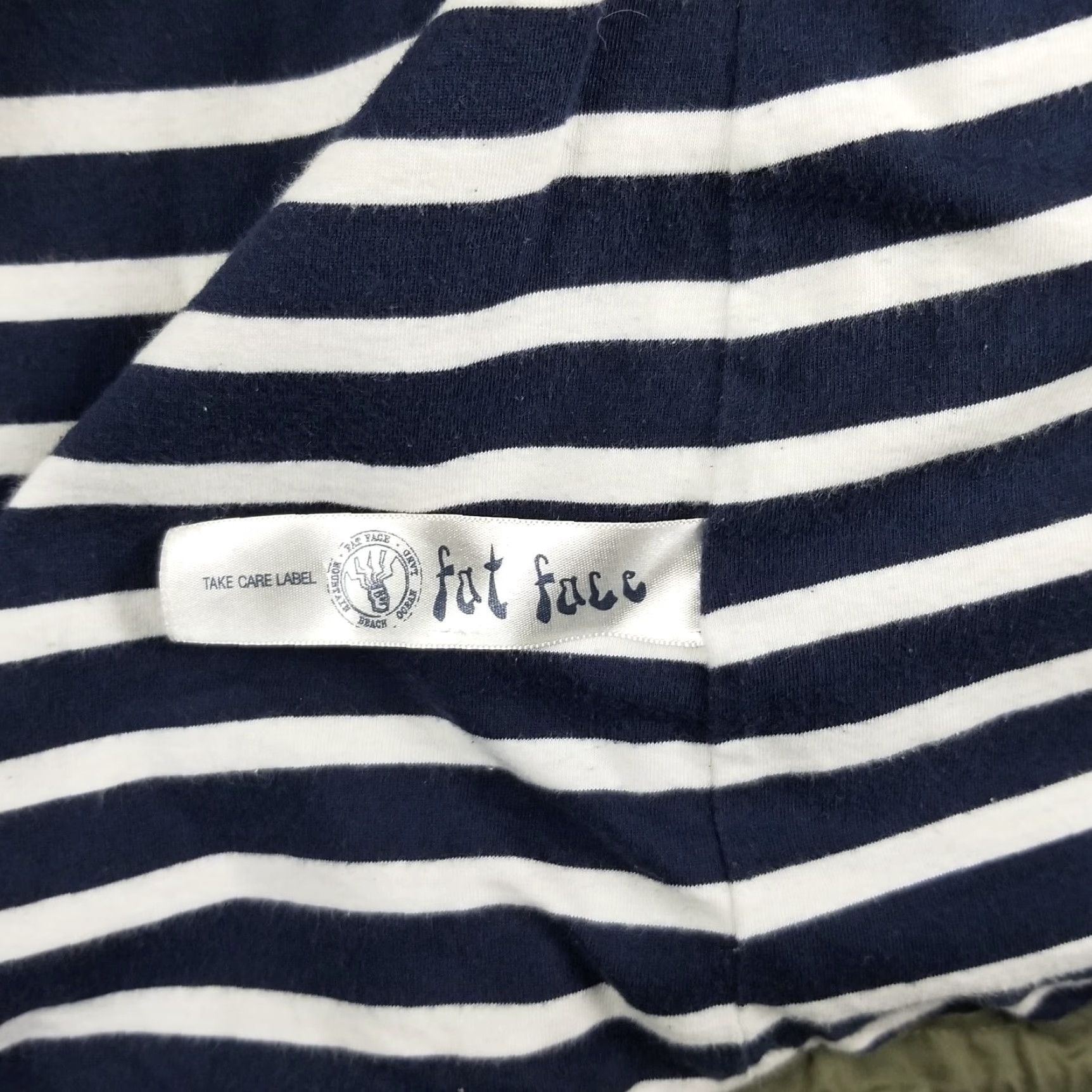 FatFace VINTAGE Fat Face Women's Jacket Overcoat Military Canvas Hooded Striped Green Size 14 Size XL / US 12-14 / IT 48-50 - 7 Thumbnail
