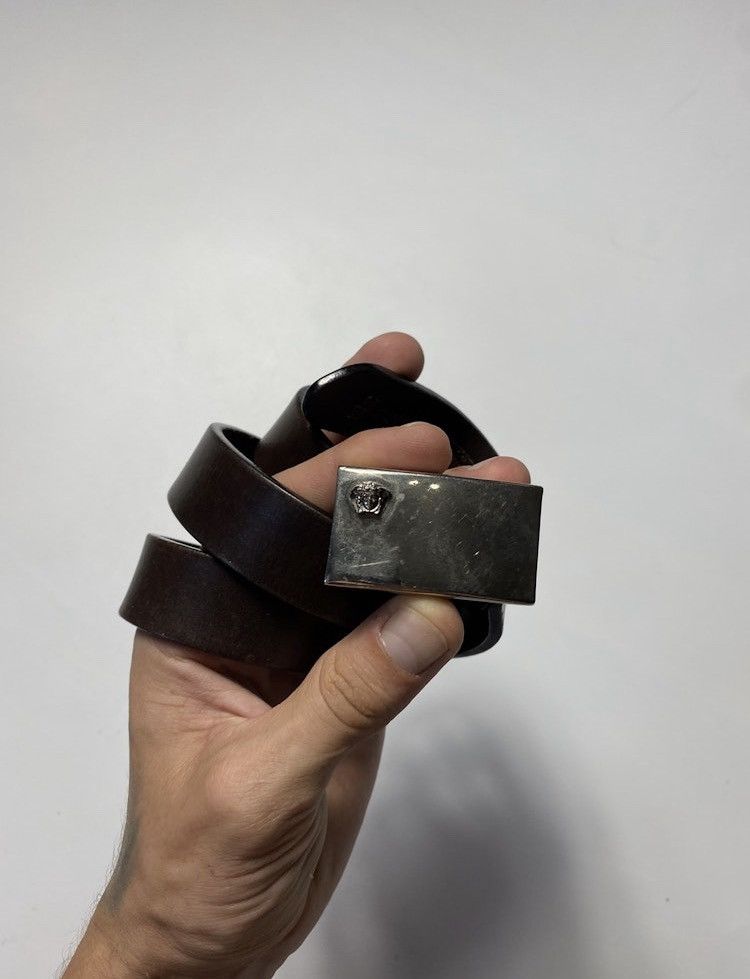 Versace × Vintage Vintage Versace Medusa logo leather belt size 30 Size 30 - 2 Thumbnail