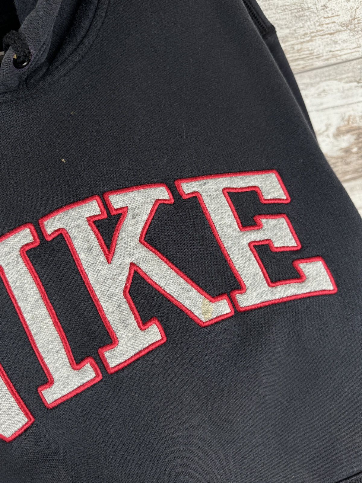 Nike × Vintage Mens Vintage Nike big logo hoodie distressed y2k rare drill Size US XL / EU 56 / 4 - 8 Thumbnail