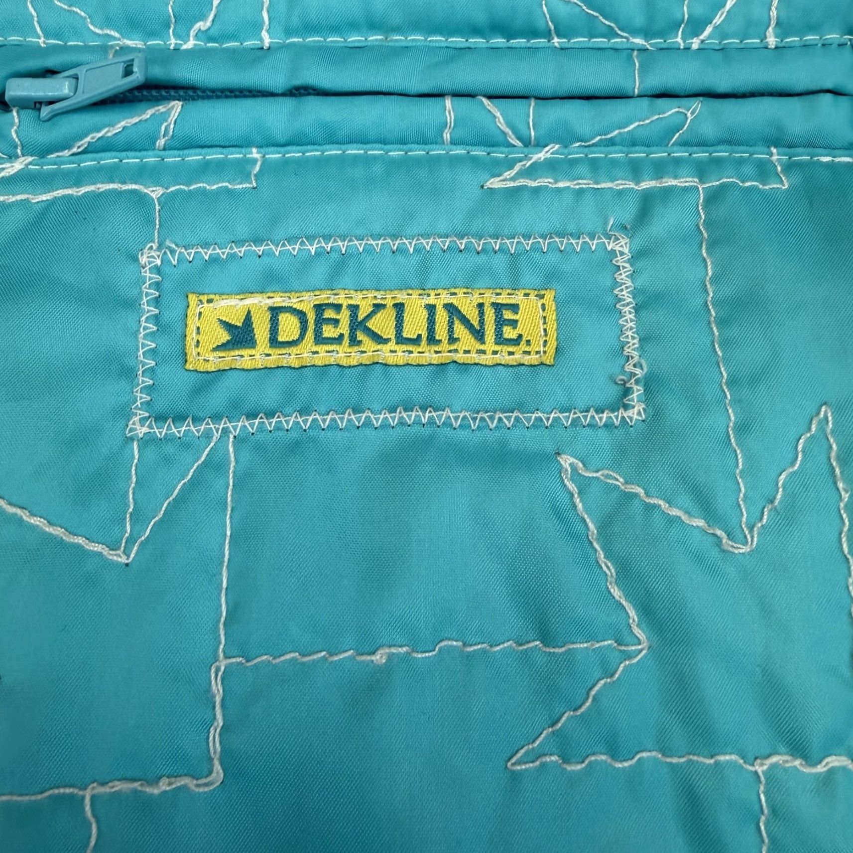 Altea Y2K Dekline Reversible Skate Jacket Mens XL Quilted Varsity Teal Blue Geometric Insulated Lined Pockets Zipper Snap Short Coat Size US XL / EU 56 / 4 - 6 Thumbnail