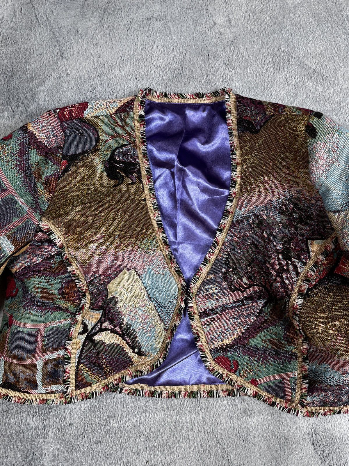 Handmade × Japanese Brand × Vintage Vintage Japan croped all over sukajan geisha style jacket Size S / US 4 / IT 40 - 8 Thumbnail
