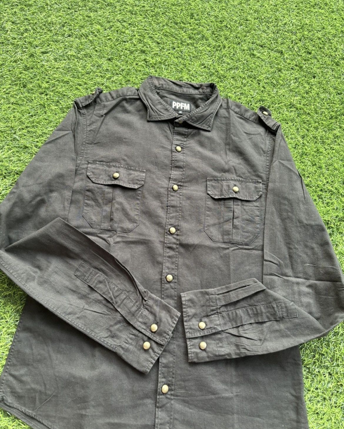 PPFM POFM Grey Button up Shirt Size US M / EU 48-50 / 2 - 4 Thumbnail