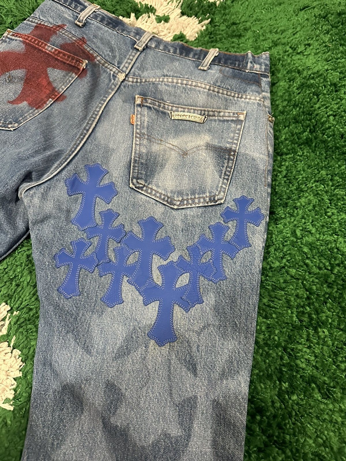 Chrome Hearts Chrome Hearts Levi’s Stencil Cross Patch Denim Size US 33 - 21 Thumbnail