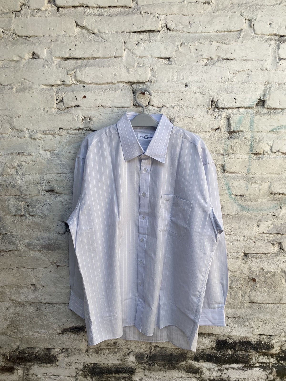 Balenciaga VINTAGE BALENCIAGA STRIPPED FORMAL LONG SHIRTS Size US XL / EU 56 / 4 - 1 Thumbnail