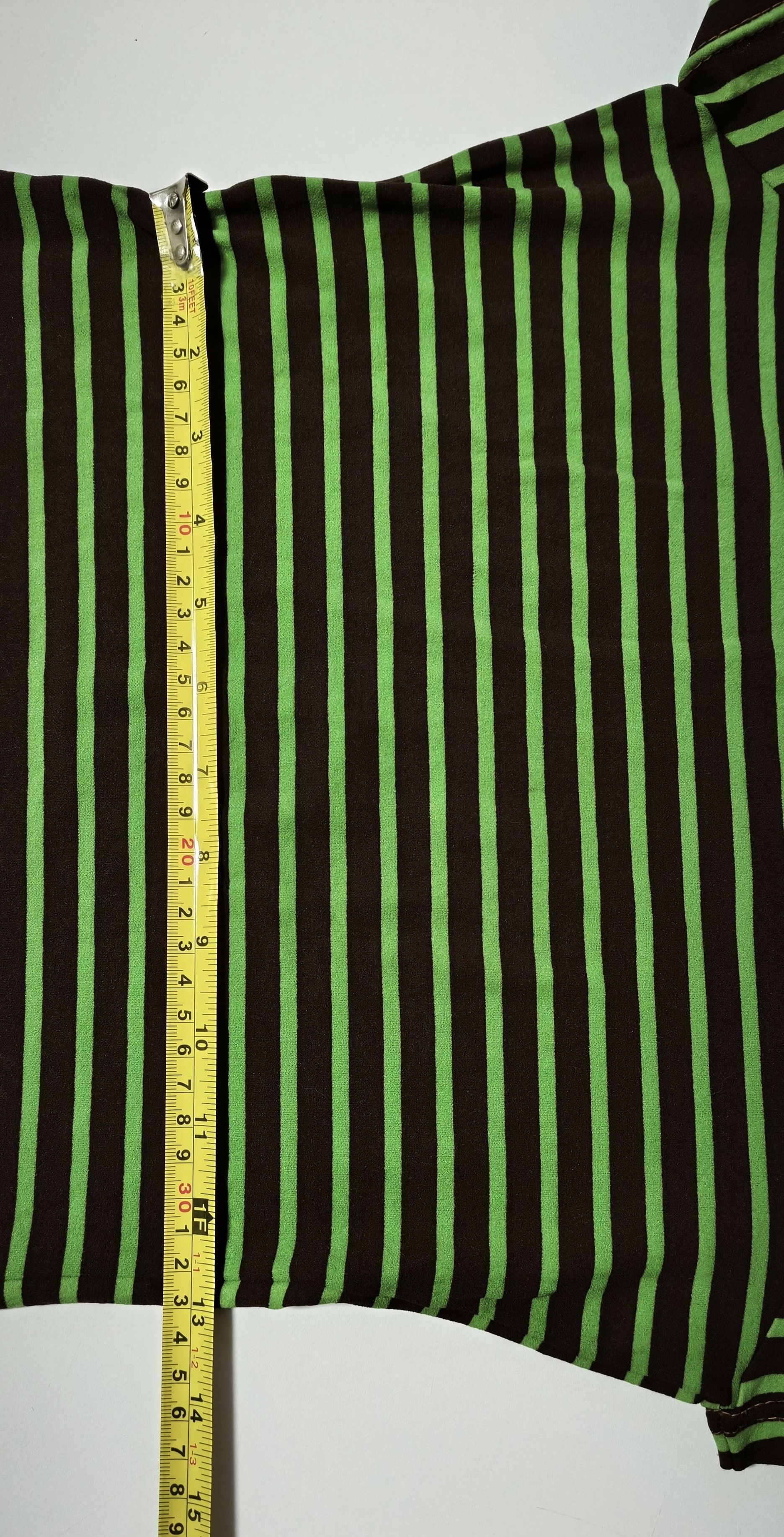Jean Paul Gaultier Year: 1997 - Green and dark Brown stripes top Size S / US 4 / IT 40 - 17 Thumbnail