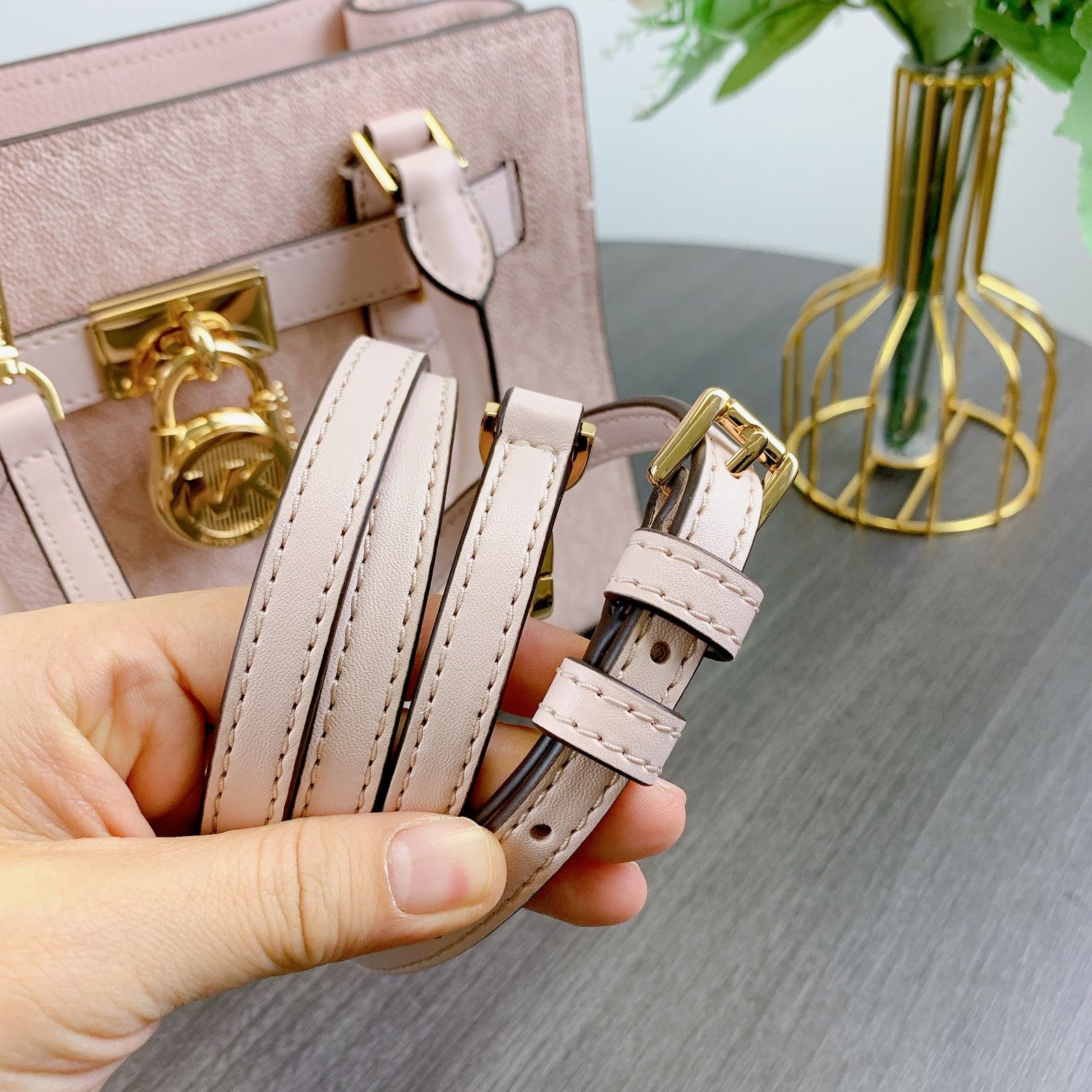 Michael Kors Michael Kors 35F1GHMS1B Hamilton Small Logo Satchel IN PWDR Size ONE SIZE - 8 Thumbnail