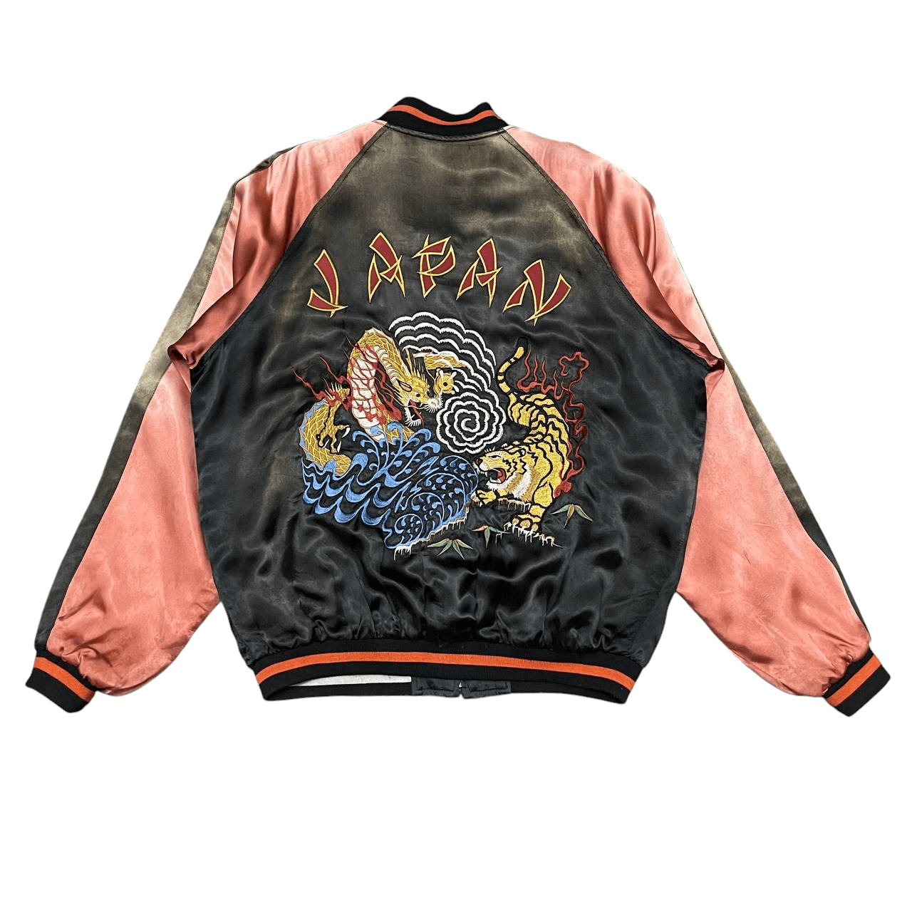 Japanese Brand Vintage Sukajan Souvenir Jacket Dragon Tiger Satin Faded Size US L / EU 52-54 / 3 - 1 Thumbnail