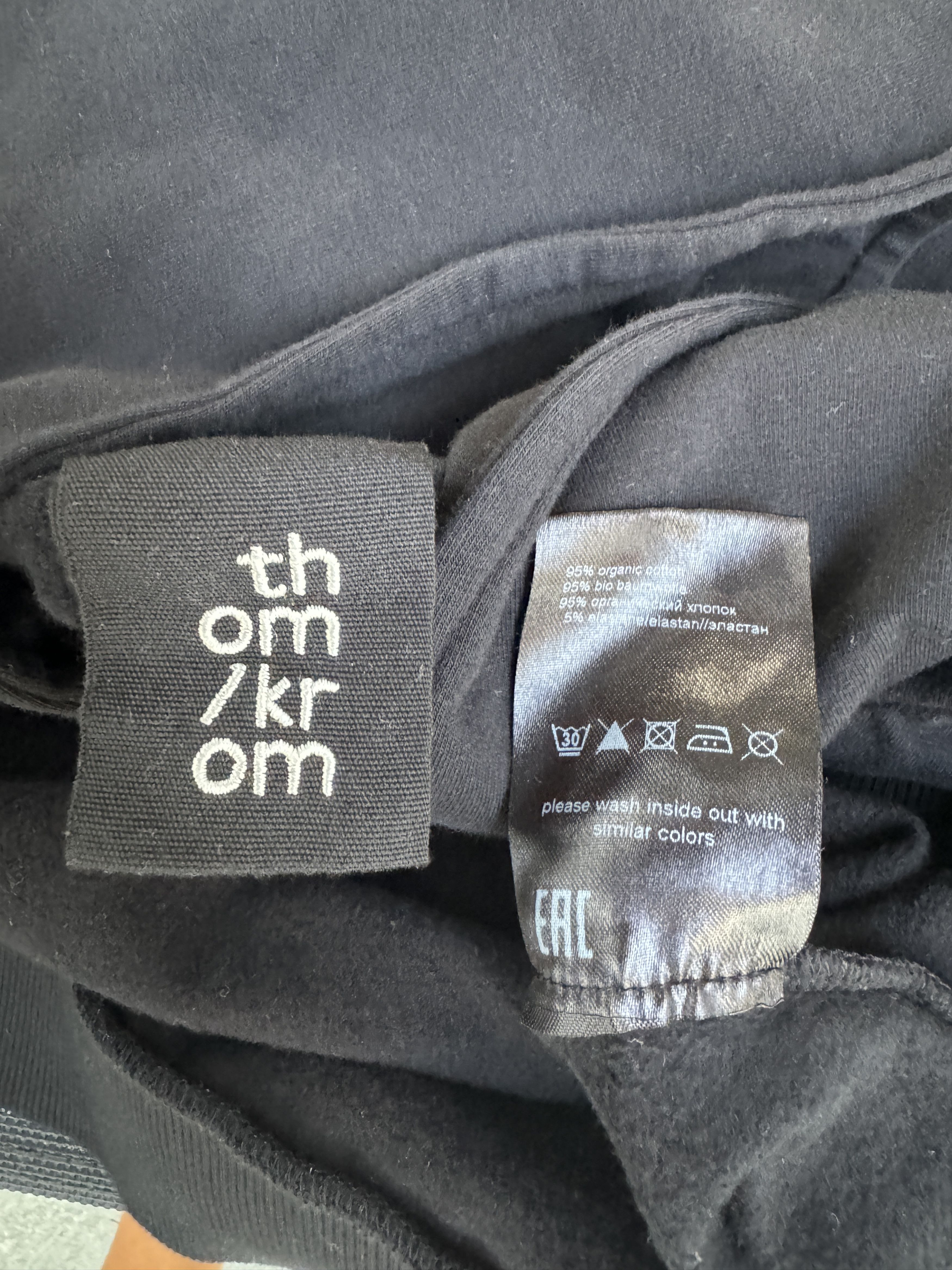 Thom Krom Thom Krom Black Cotton Bone Hoddie Sweater with Print Size US XL / EU 56 / 4 - 9 Thumbnail