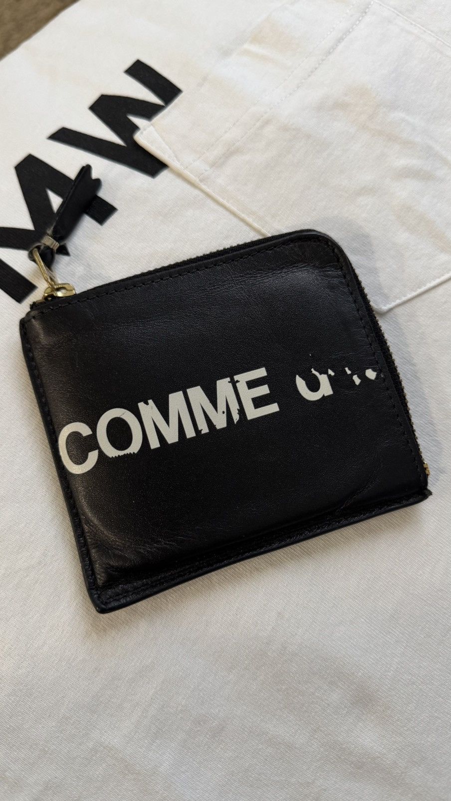 Comme des Garcons Comme des Garcons Spellout Leather Zipper Wallet Size ONE SIZE - 2 Thumbnail