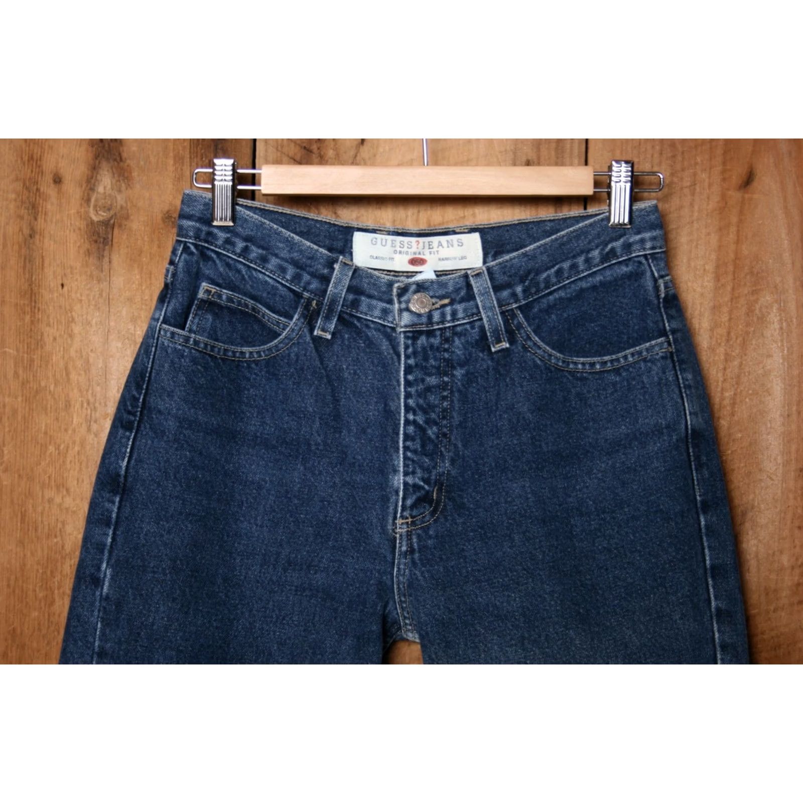 Guess VINTAGE GUESS Jeans Style 050 Classic Fit Tapered Leg Tag 28 27x30 Blue Denim 100% Cotton Womens Jeans Size 27" / US 4 / IT 40 - 2 Thumbnail