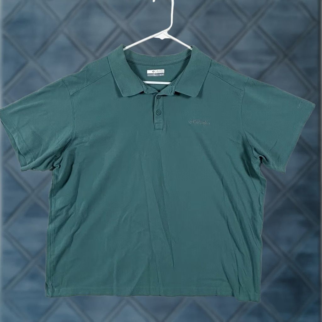 Vintage Columbia Polo Shirt Teal Blue Short Sleeve XL Men Casual Golf Omni-Shield Pattern Solid Collared Shirt Size US XL / EU 56 / 4 - 1 Thumbnail