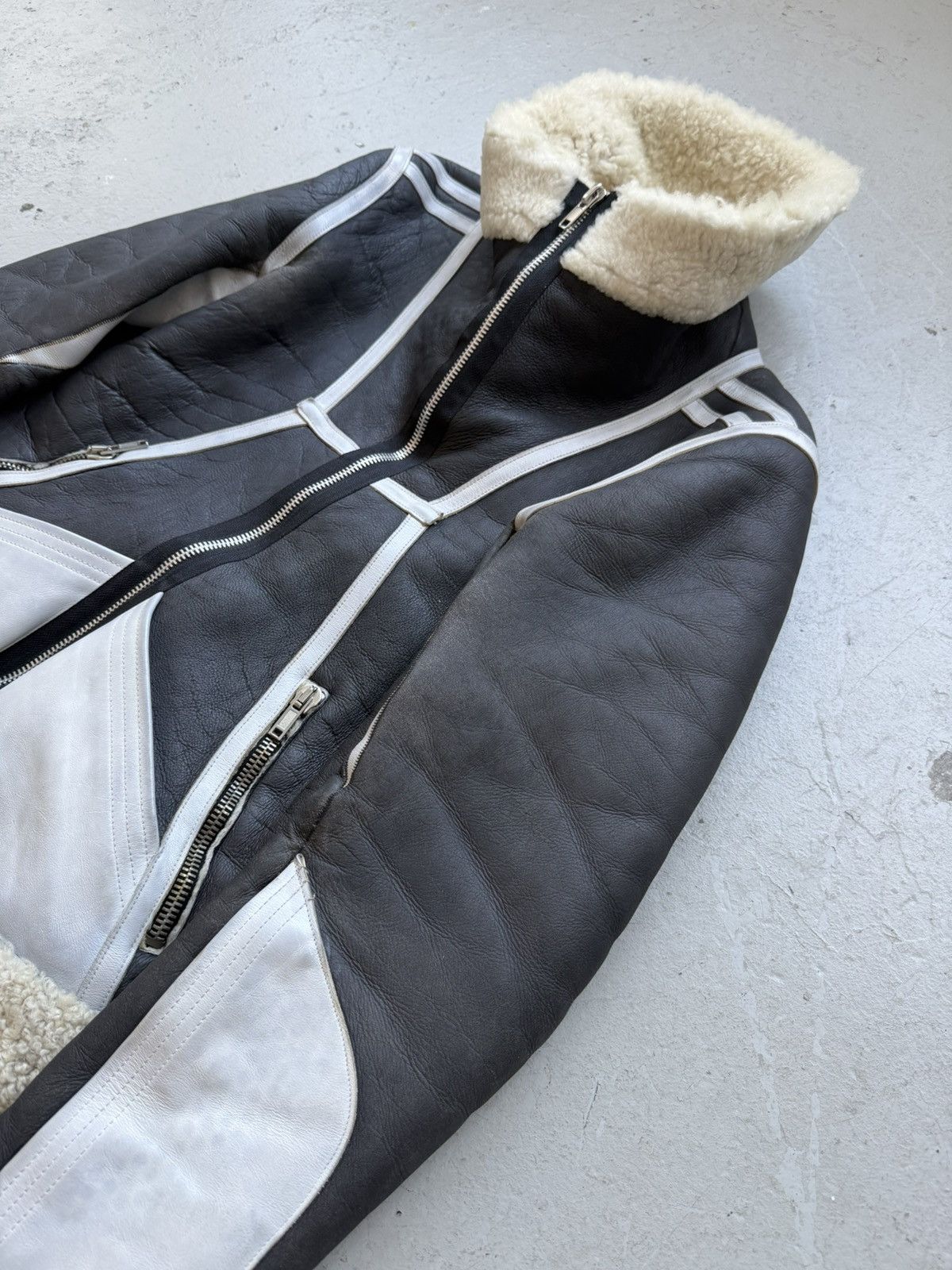 Rick Owens Rick Owens FW08 STAG Black & White Geo Shearling Jacket Size US S / EU 44-46 / 1 - 3 Thumbnail