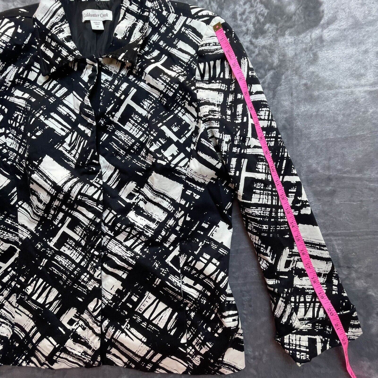Coldwater Creek Coldwater Creek Jacket Womens 14 Black White Blazer Abstract Size XL / US 12-14 / IT 48-50 - 5 Thumbnail