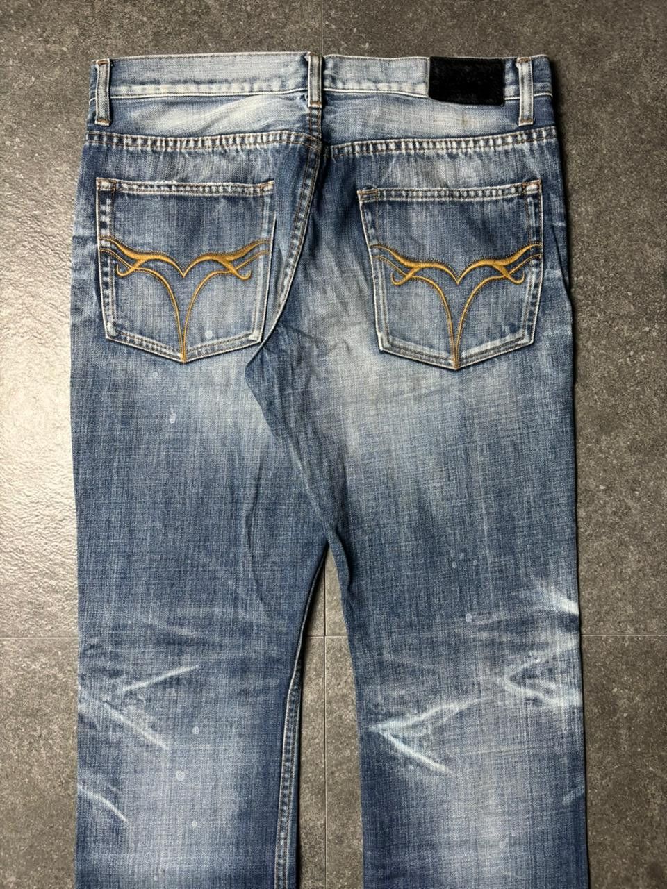 JACKROSE 2000s Jackrose Clas Marks Distressed Bootcut Jeans Size US 31 - 12 Thumbnail