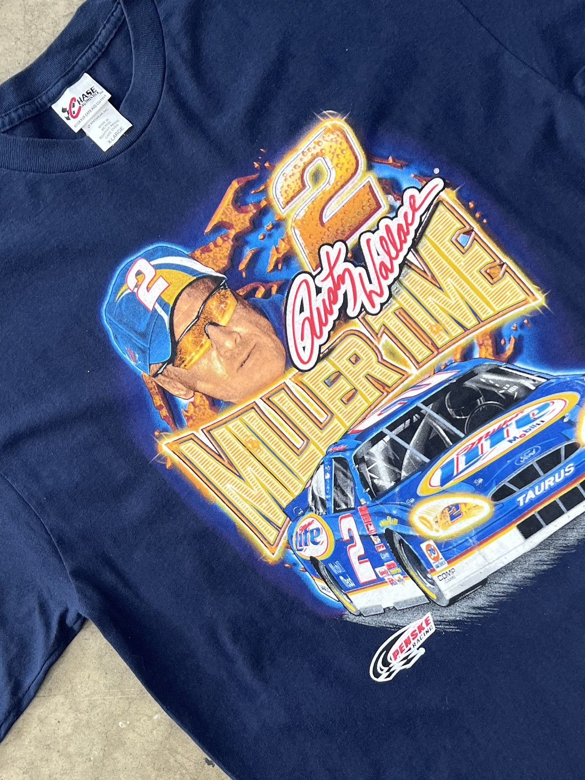 NASCAR Vintage NASCAR Rusty Wallace Miller Time Racing Tee XL Size US XL / EU 56 / 4 - 1 Thumbnail