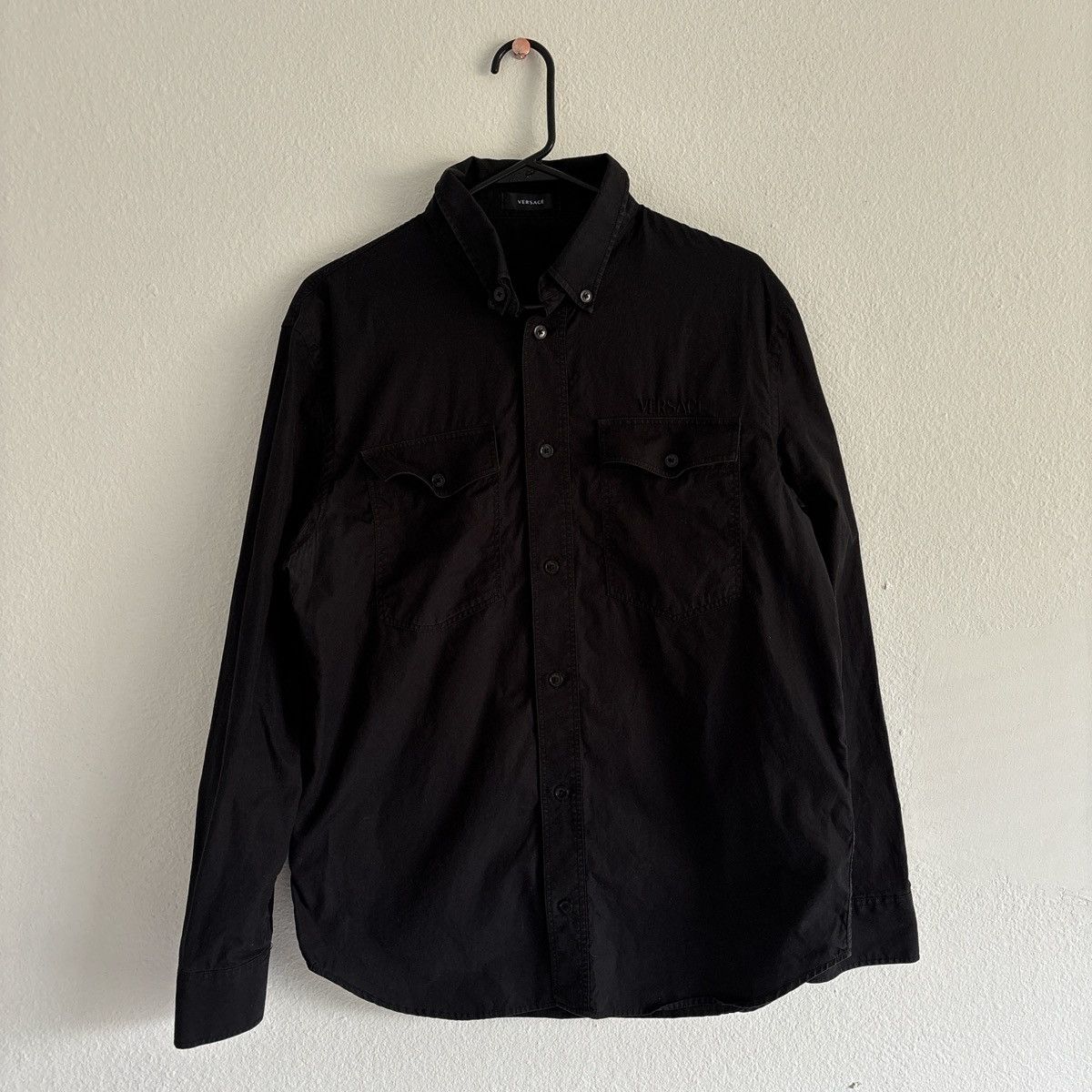 Gianni Versace All Black Long Sleeve Button Up Shirt