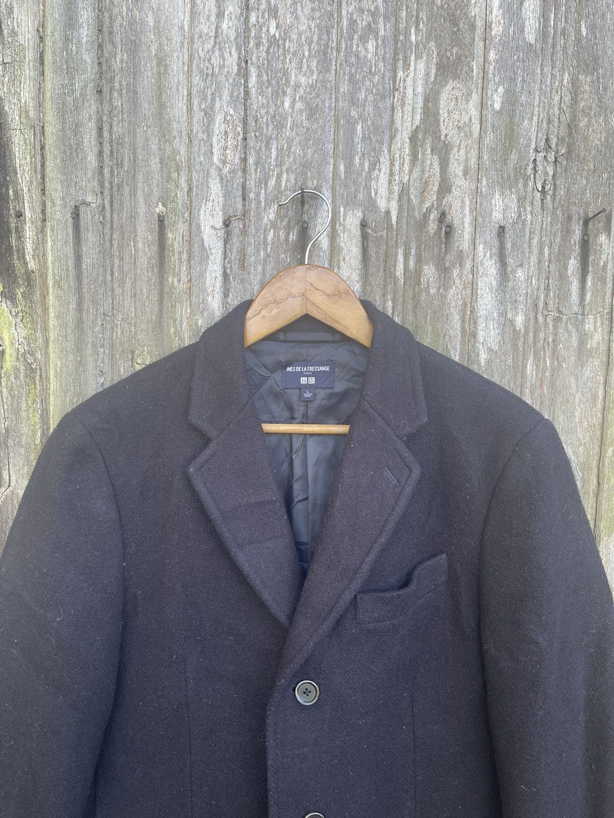 Designer Ines de la Fressange x Uniqlo Wool Coat Parisian Minimalist Size US L / EU 52-54 / 3 - 2 Thumbnail