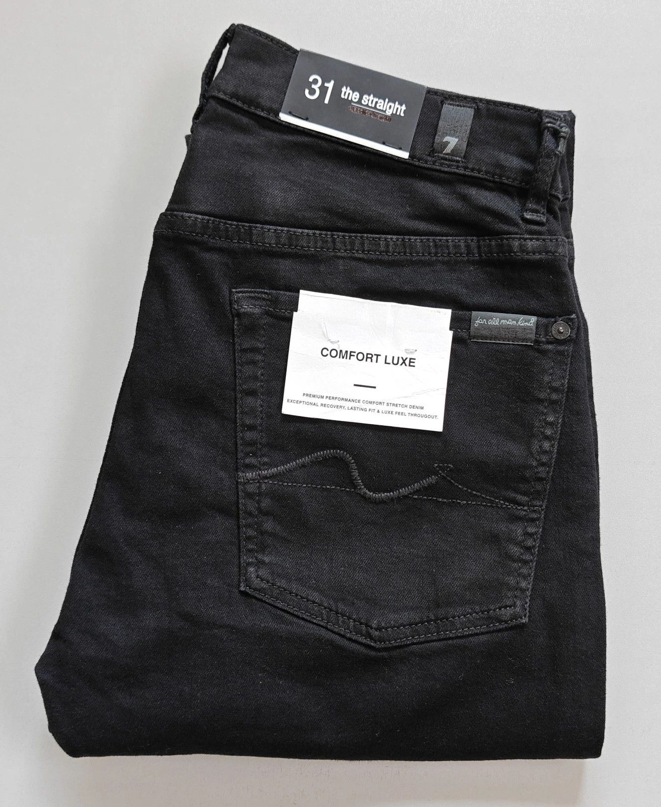 7 For All Mankind 7 For All ManKind THE STRAIGHT SQUIGGIE BLK Jeans T / 6040 Size US 31 - 1 Thumbnail