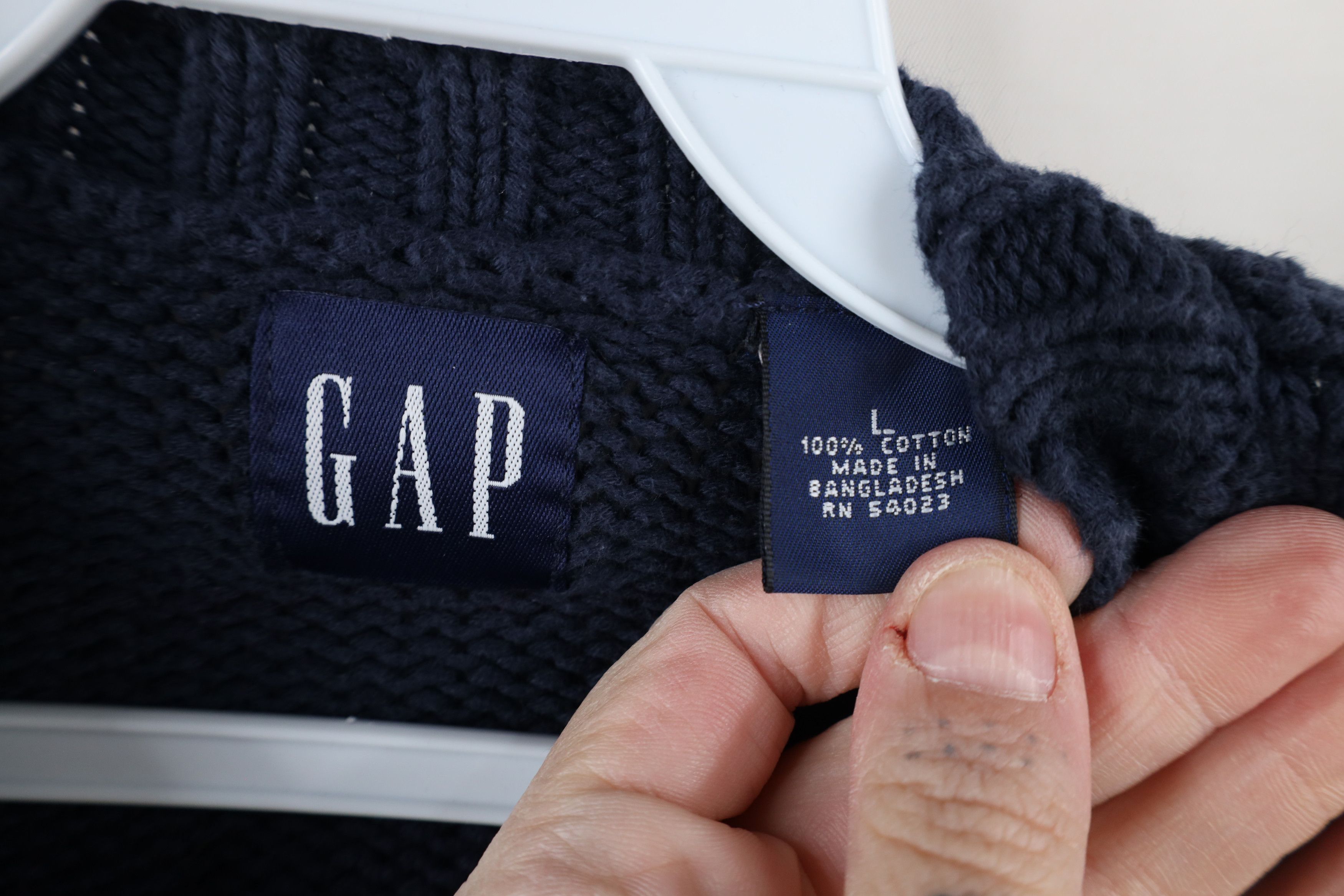 Gap × Vintage Vintage Y2K 2001 Gap Block Heavy Cotton Knit Sweater Blue Size US L / EU 52-54 / 3 - 4 Thumbnail