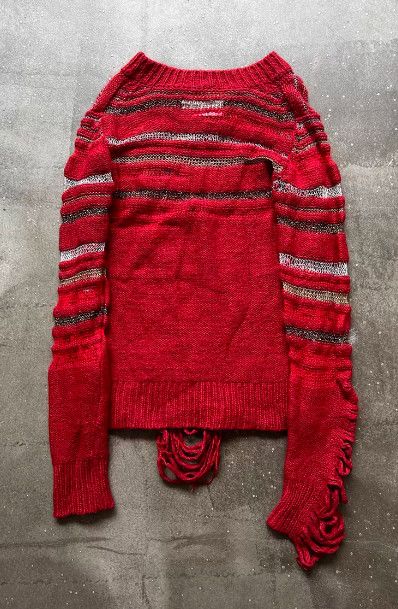 Nozomi Ishiguro Nozomi Ishiguro AW11 Runway Distressed Knit Long Sleeve Size XL / US 12-14 / IT 48-50 - 3 Thumbnail