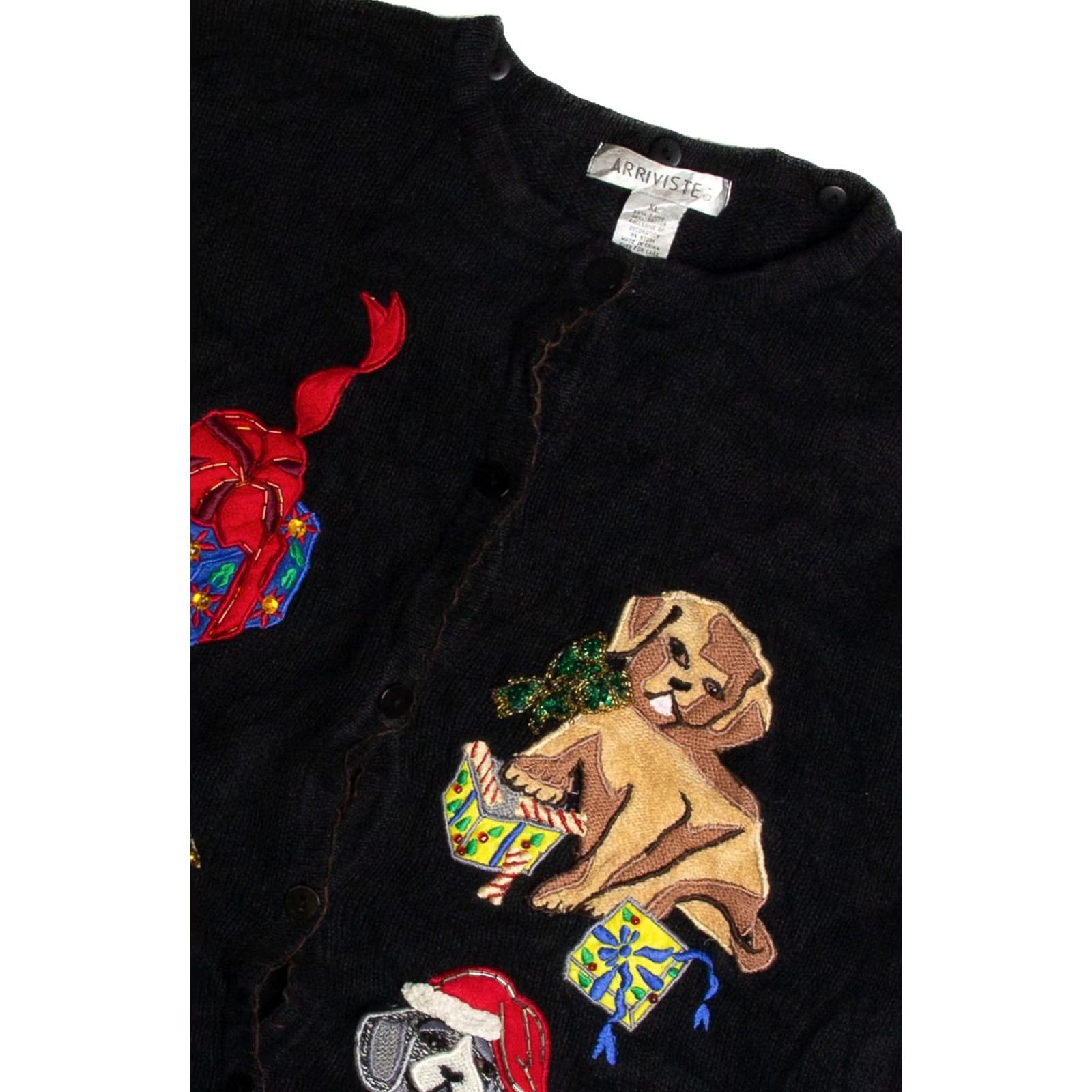 Vintage VINTAGE Dogs Ugly Christmas Sweater Arriviste XS? No, XL Size XL / US 12-14 / IT 48-50 - 2 Thumbnail