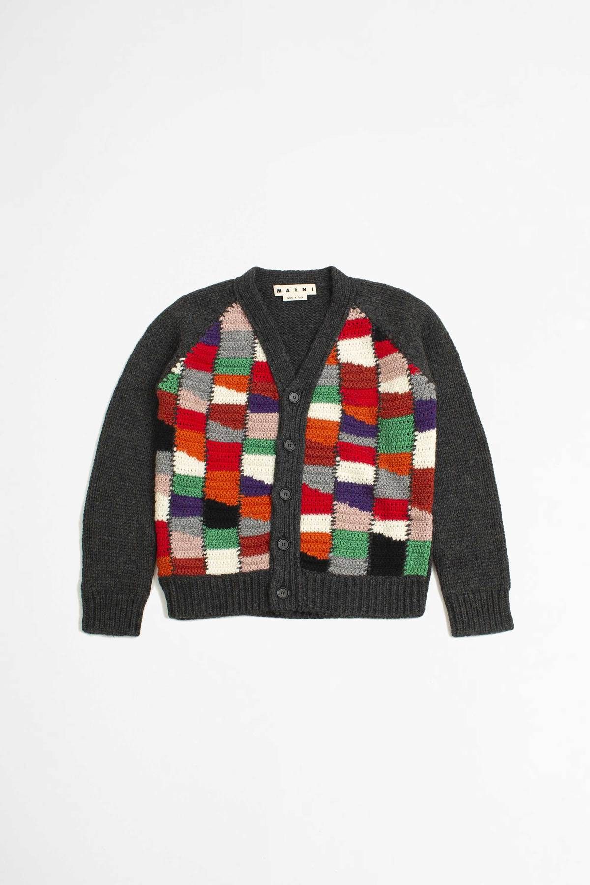 Marni Marni Multicolor Crochet Chunky Wool Cardigan Size US L / EU 52-54 / 3 - 3 Thumbnail