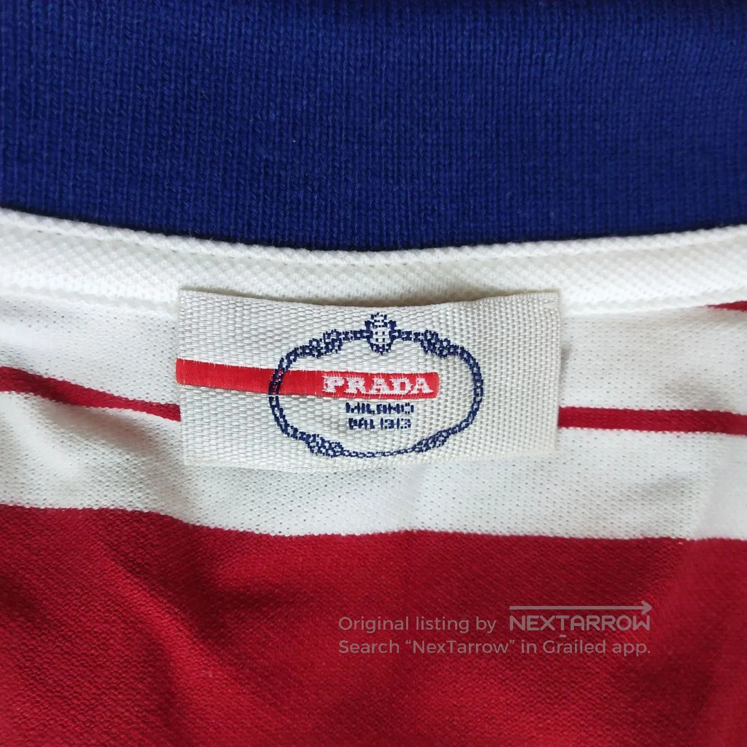 Prada Prada Striped Cotton Polo Shirt in Medium . Size M / US 6-8 / IT 42-44 - 6 Thumbnail