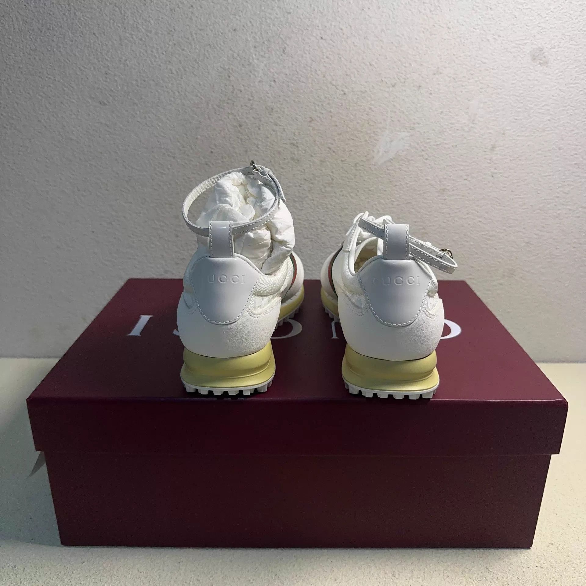 Gucci GUCCI Horsebit 1955 Women's White High-Top Sneaker 36 Size US 5.5 / IT 35.5 - 3 Thumbnail