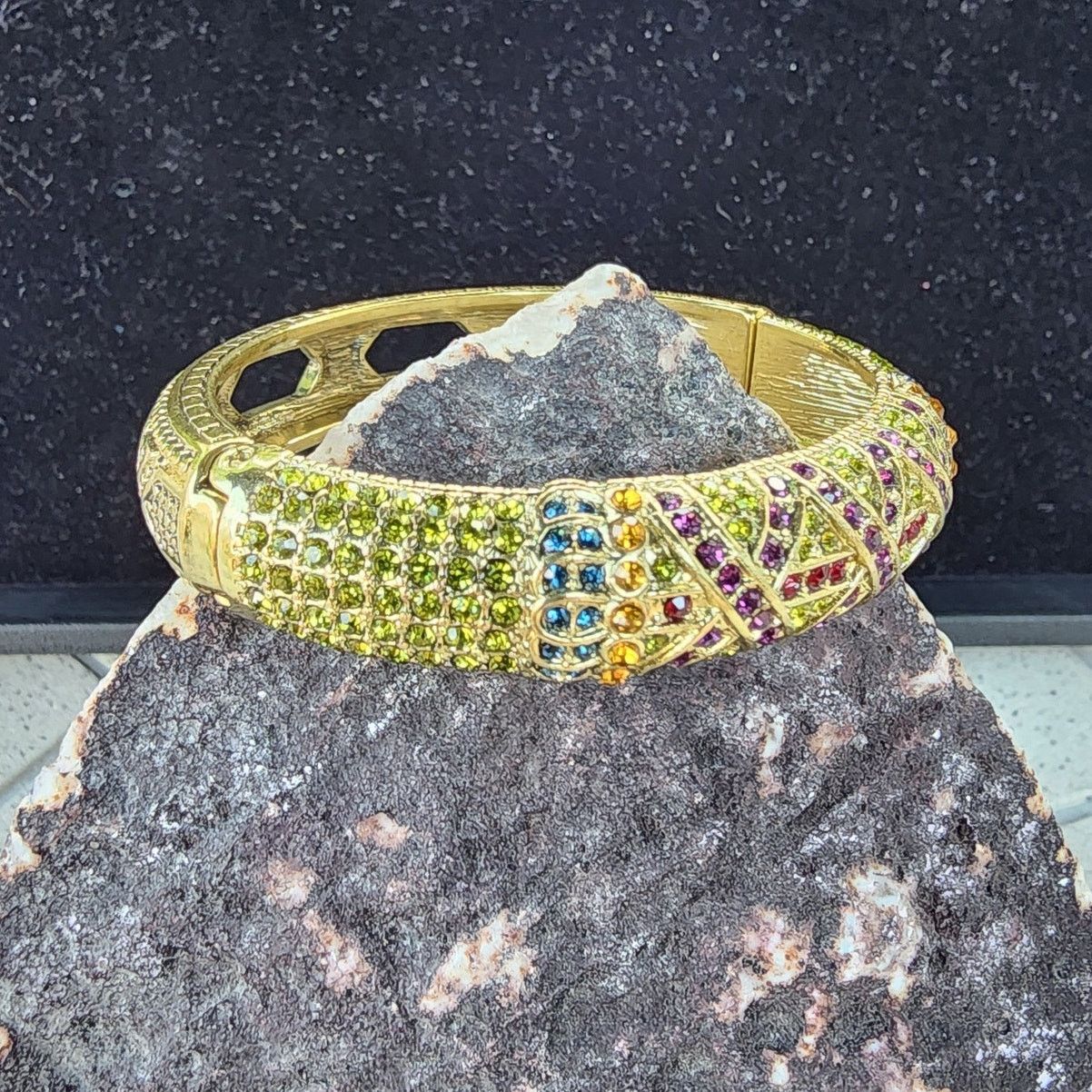 Designer Heidi Daus Triple Play X-Ceptional Crystal Bangle Bracelet Size ONE SIZE - 3 Thumbnail