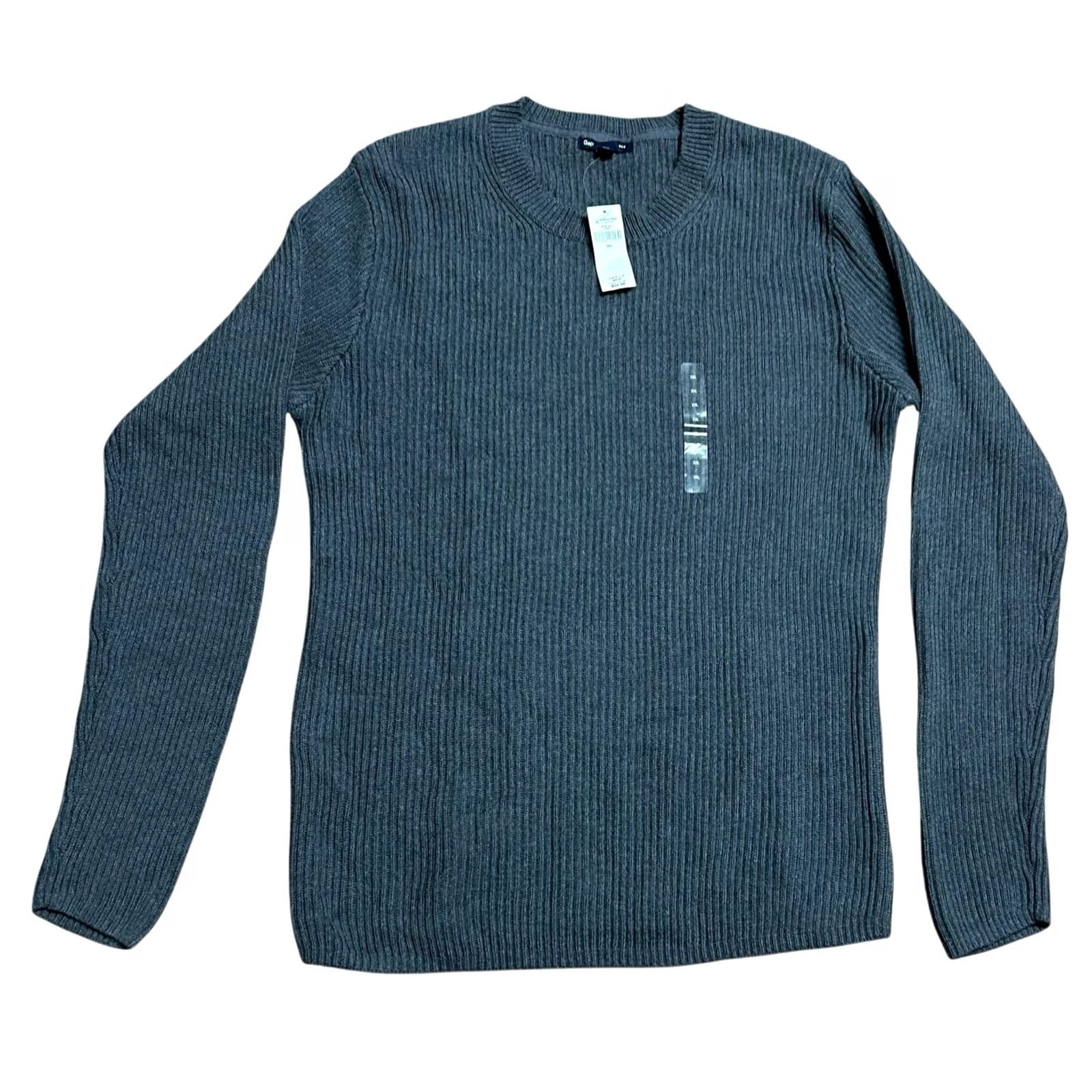Gap Gap 2XL Knit Pullover Sweater Gray Crew Neck Mens NWT 100% Cotton Vintage Preppy L/S Size US XXL / EU 58 / 5 - 2 Thumbnail