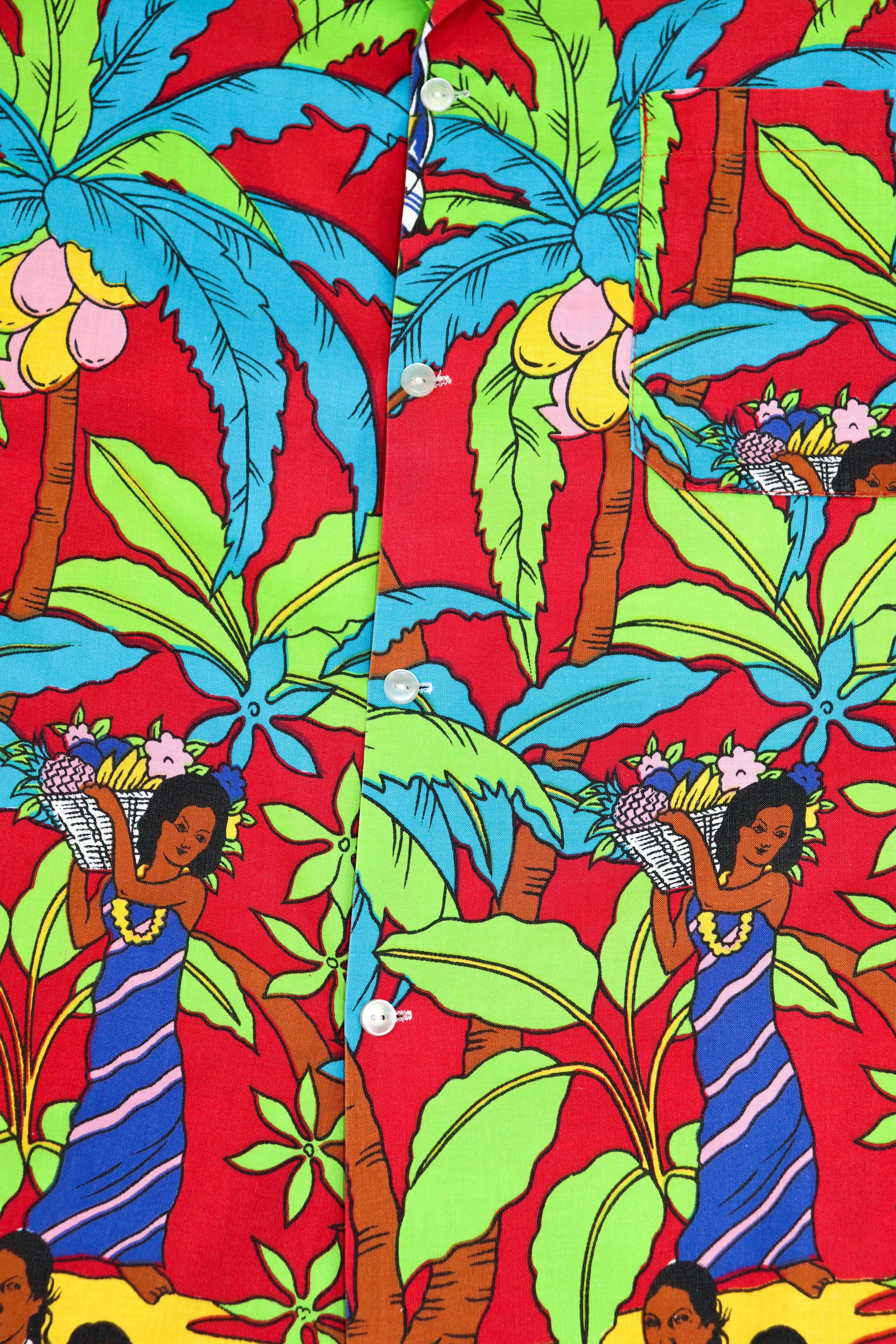 Vintage L' Homme-Chic Tahiti Vintage Graphics Hawaiian Aloha Shirt Size US XXL / EU 58 / 5 - 8 Thumbnail
