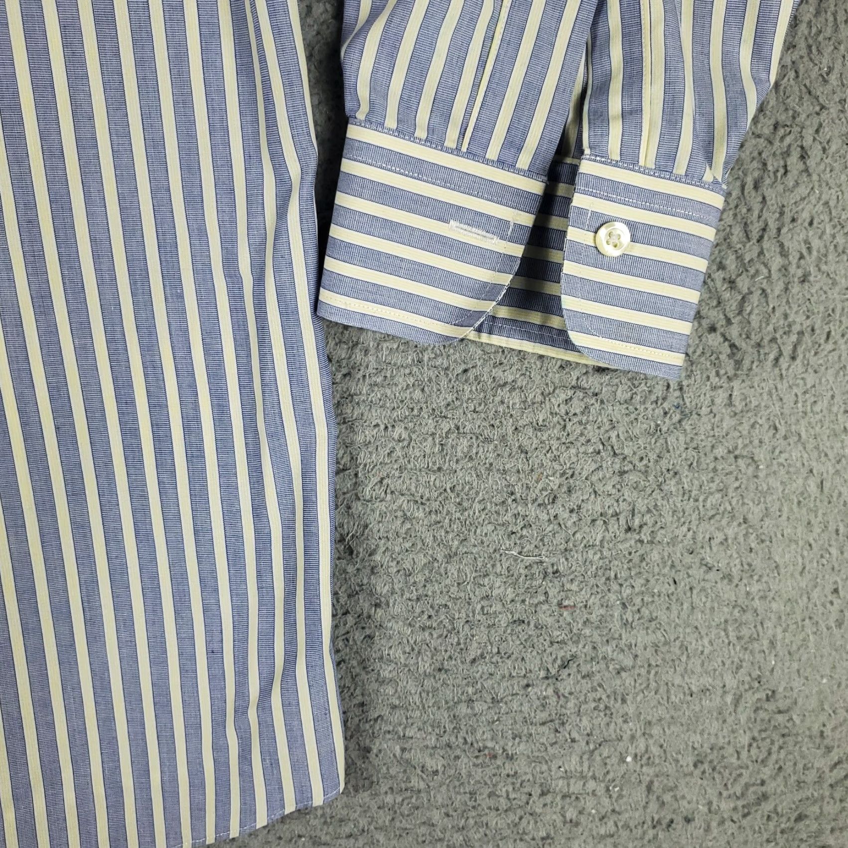 Brooks Brothers Brooks Brothers Dress Shirt Mens 16.5 Blue Striped Long Sleeve Button Down Regular Fit Size 42R - 4 Thumbnail