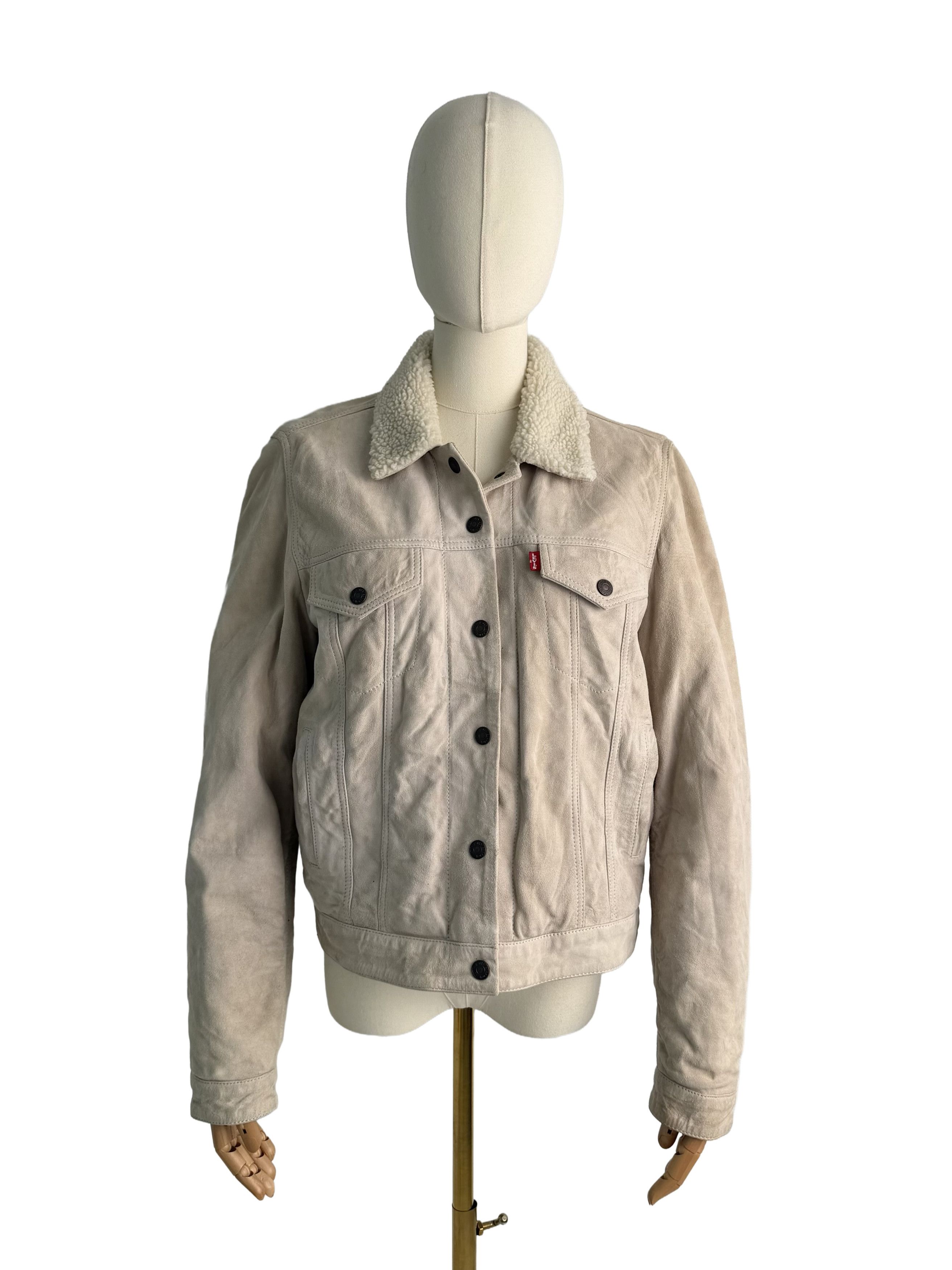 Levi's Levi’s Vintage Suede Sherpa Trucker Jacket Western Coat Size L / US 10 / IT 46 - 2 Thumbnail