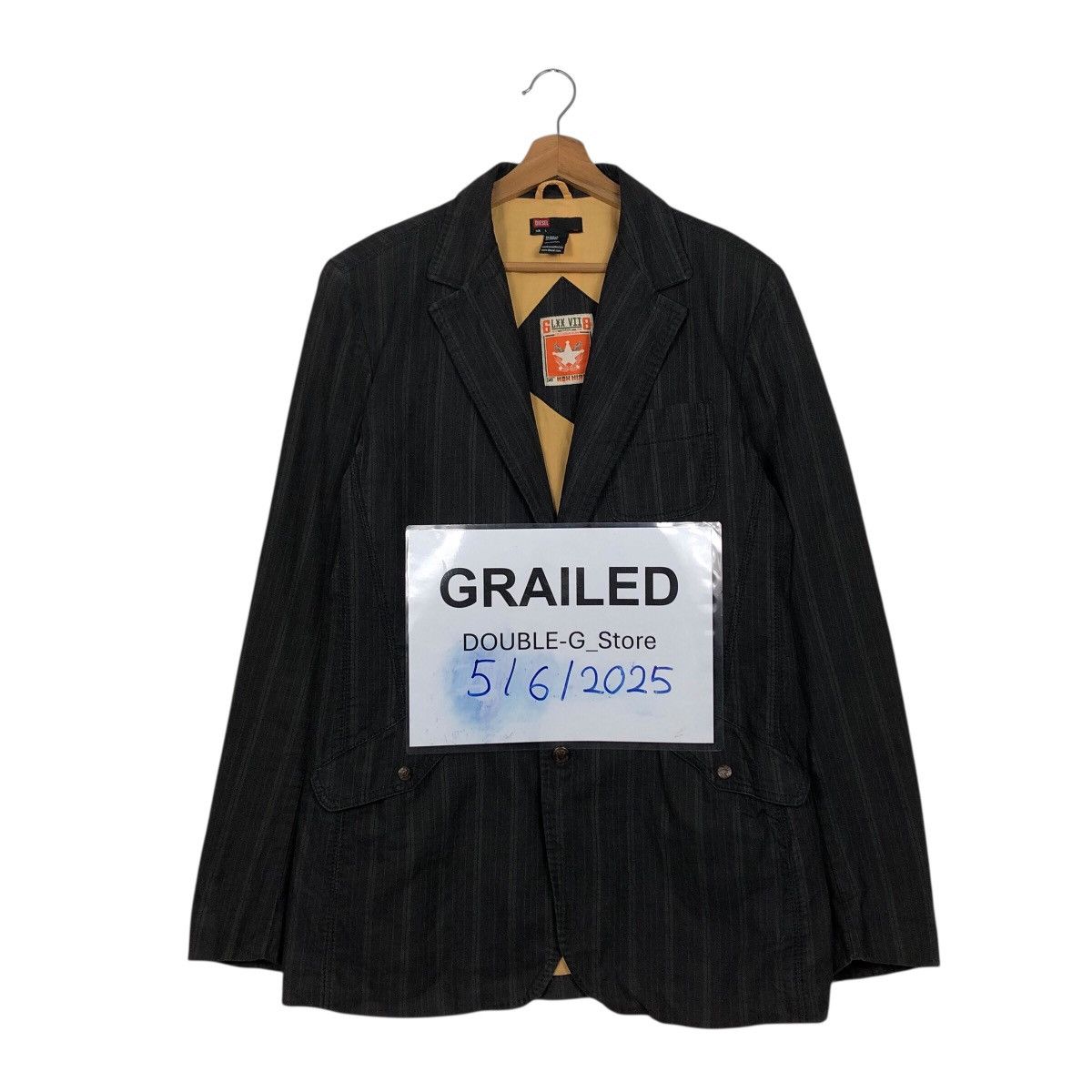 Diesel DIESEL Pinstripe Blazer L — Workwear Tailored Cotton Jacket Size US L / EU 52-54 / 3 - 1 Thumbnail