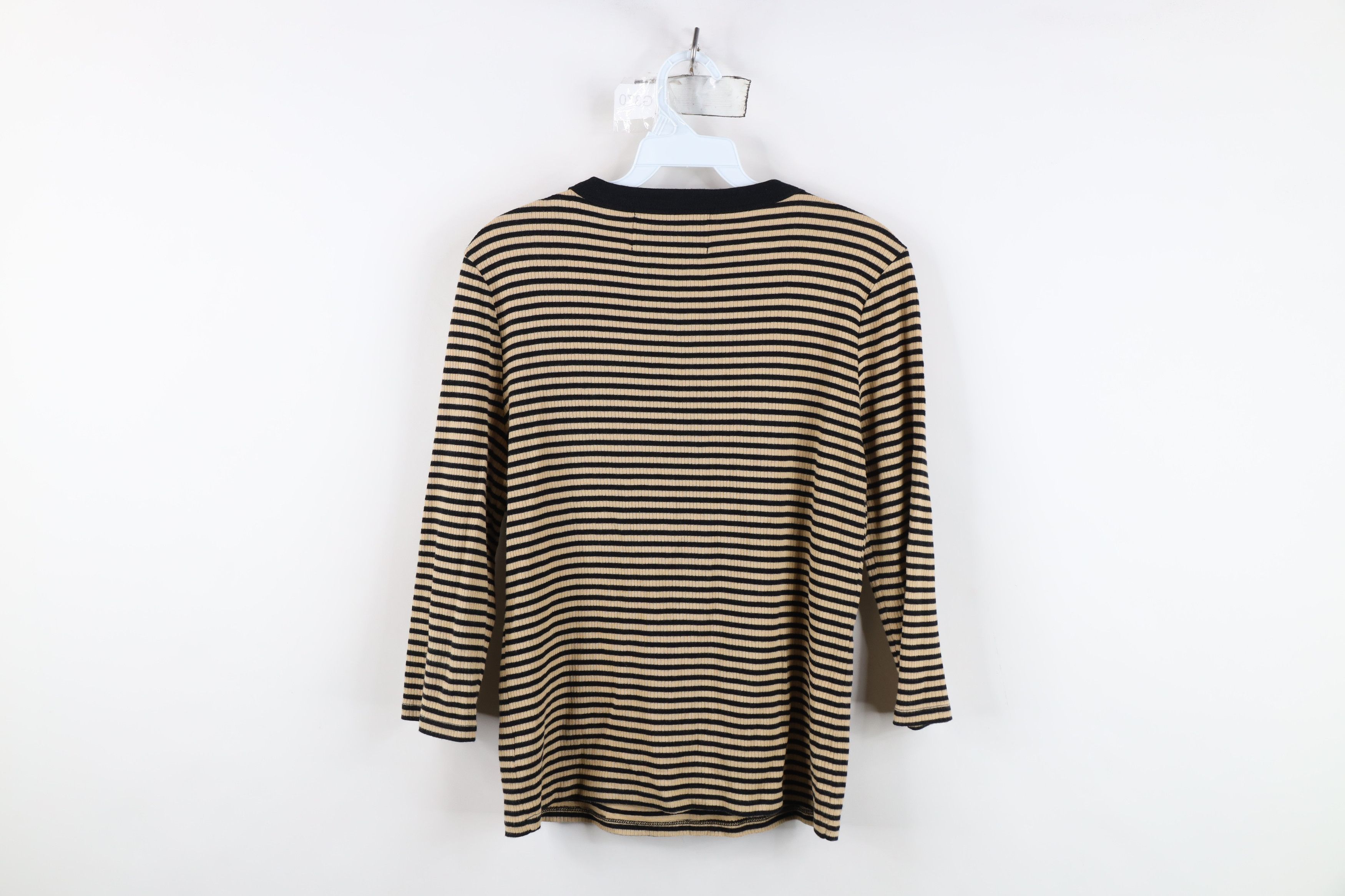 Ralph Lauren Vintage 90s Ralph Lauren Thermal Ribbed Knit Henley T-Shirt Size L / US 10 / IT 46 - 9 Thumbnail