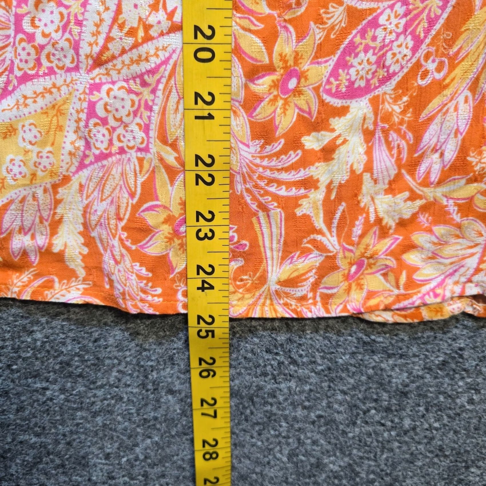 Rachel Zoe Rachel Zoe Top Womens L Orange Floral V Neck Flutter Sleeve Casual Shirt Blouse Regular Mill Rayon Summer Spring Womens Size L / US 10 / IT 46 - 6 Thumbnail