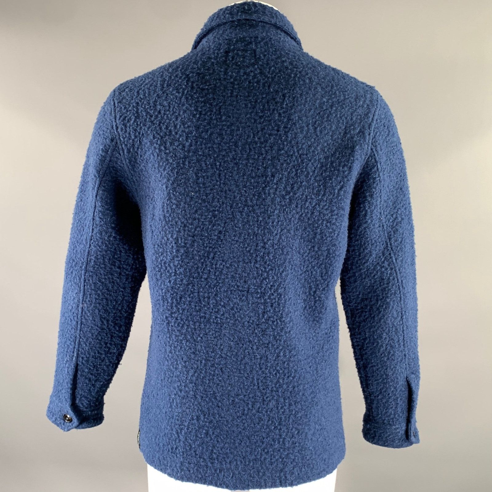 Todd Snyder TODD SNYDER Size M Blue Textured Wool Blend Jacket Size US M / EU 48-50 / 2 - 4 Thumbnail