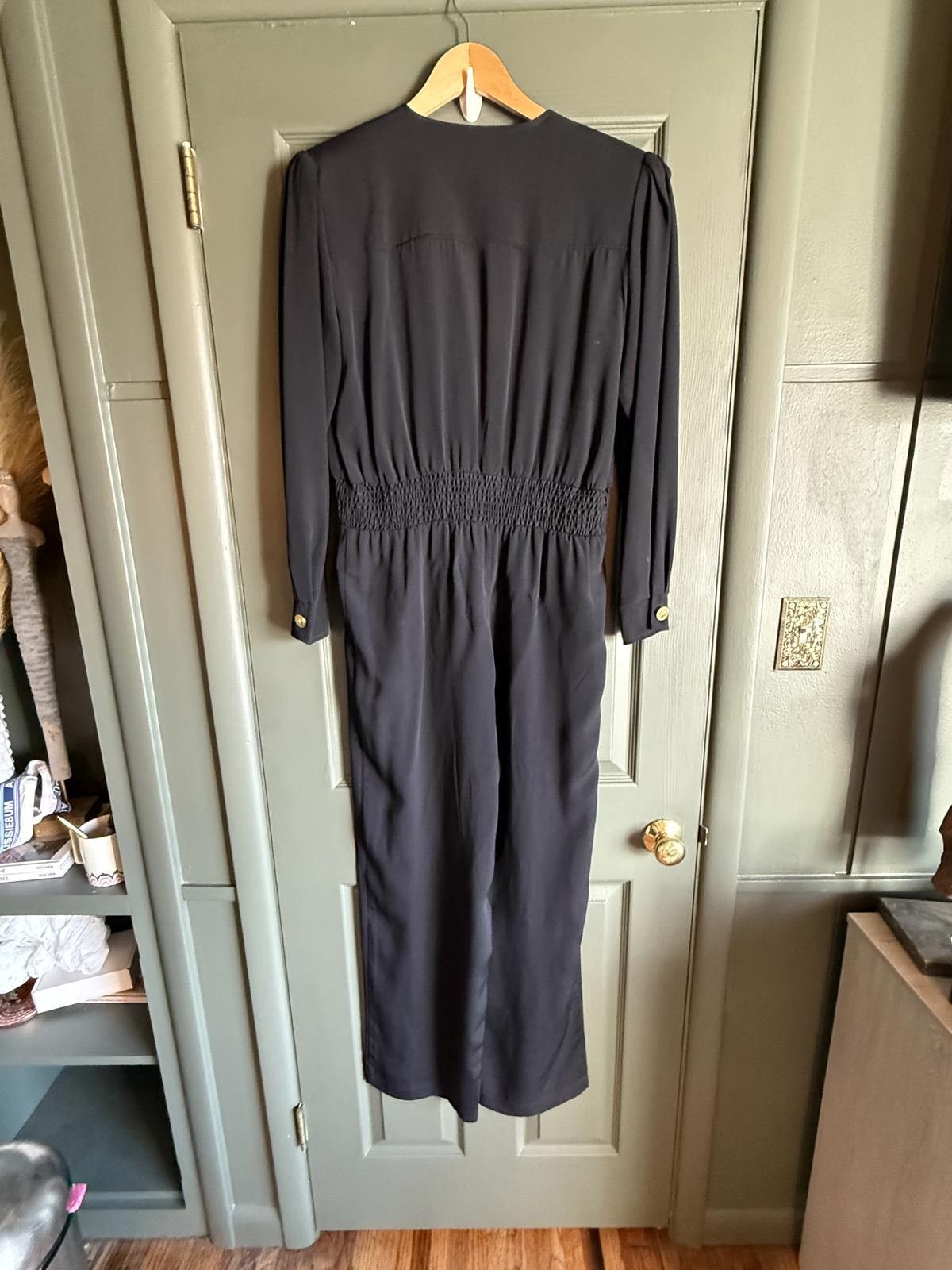 Other Black Long Sleeve Jumpsuit with Gold Buttons - Size 10 Size 32" / US 10 / IT 46 - 3 Thumbnail