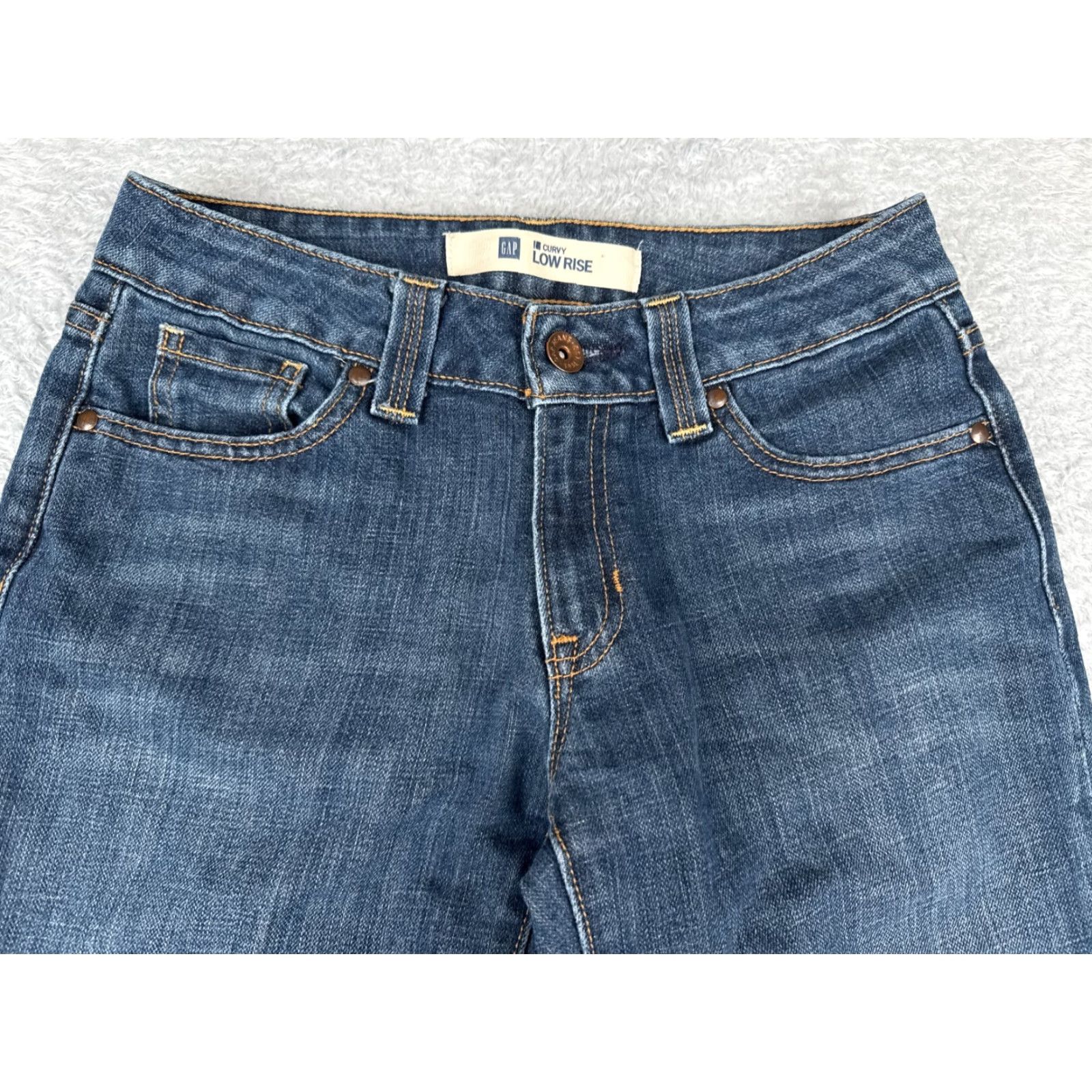 Gap GAP Jeans Women 27 Blue Denim Flare Regular Low Rise 31in Inseam Cotton Blend 1969 City Style Womens Size 27" / US 4 / IT 40 - 4 Thumbnail