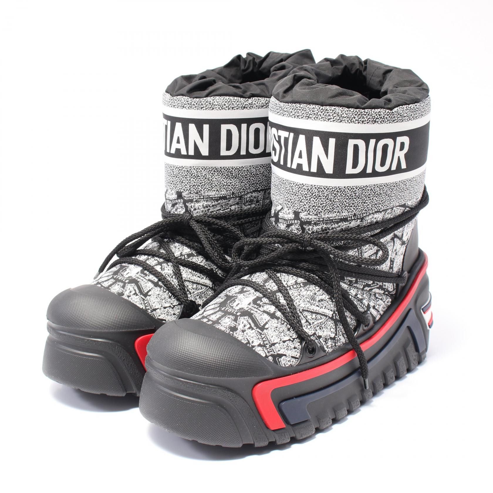 Dior Dior Dior Alps Leather Fabric Boots Leather Shoes Kci685Pay11X39/40 in Black, Women's