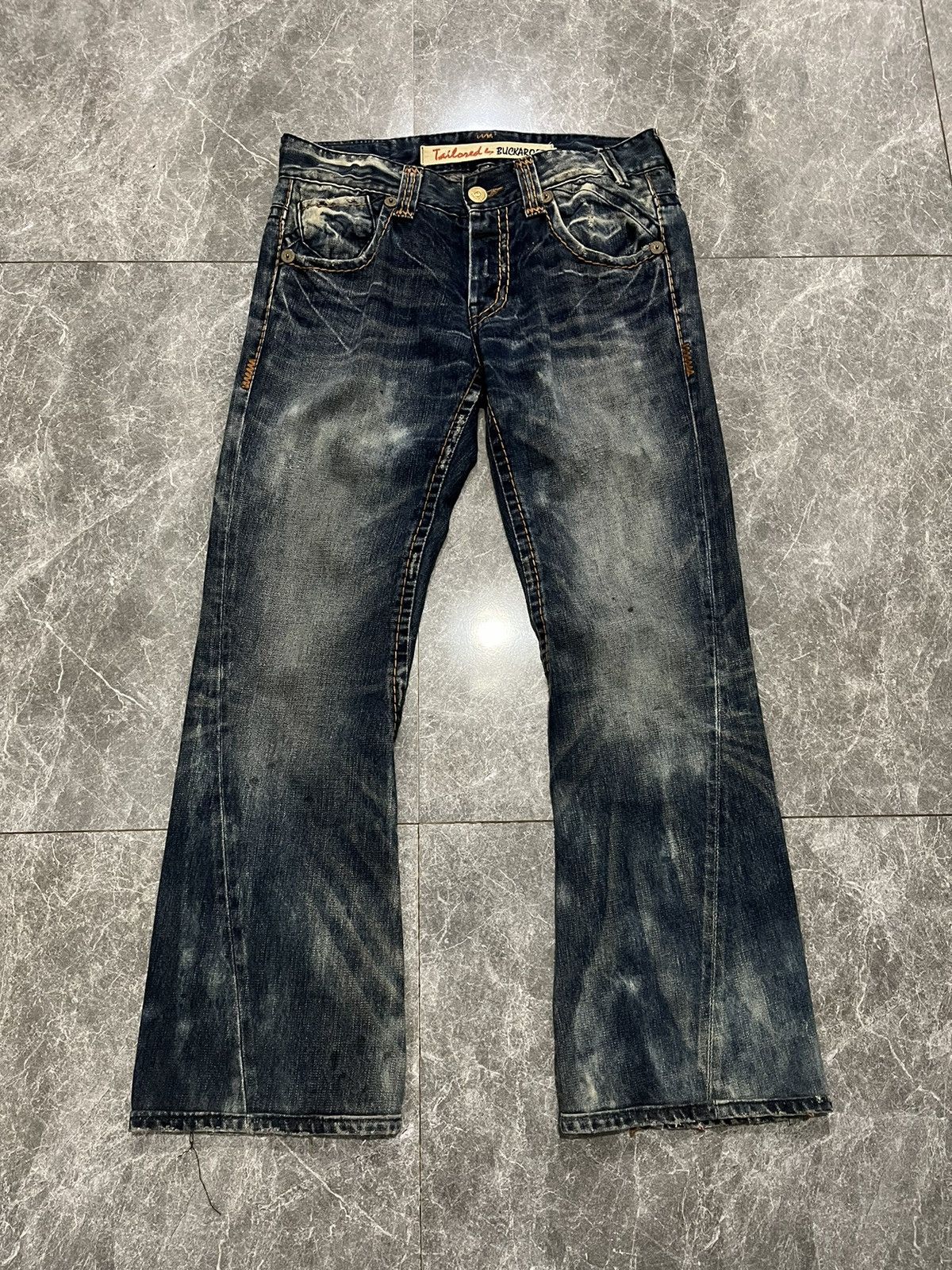 If Six Was Nine Y2K Flared Buckaroo Distress Jeans Size US 32 / EU 48 - 1 Thumbnail