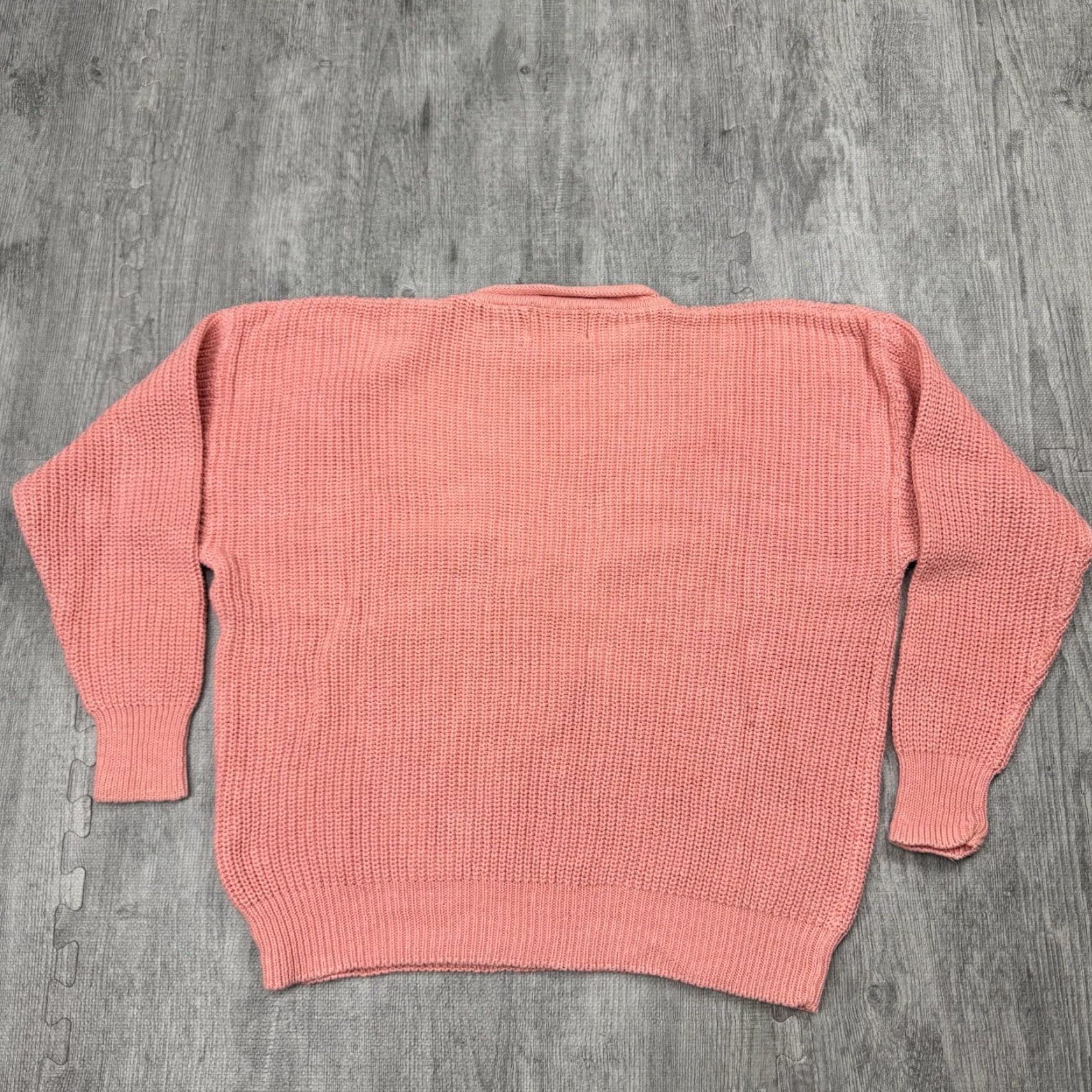 Etro VINTAGE Forenza 90s Pink Chunky Knit Sweater Women’s L Crew Neck Oversized Cable-Knit Preppy Size L / US 10 / IT 46 - 5 Thumbnail