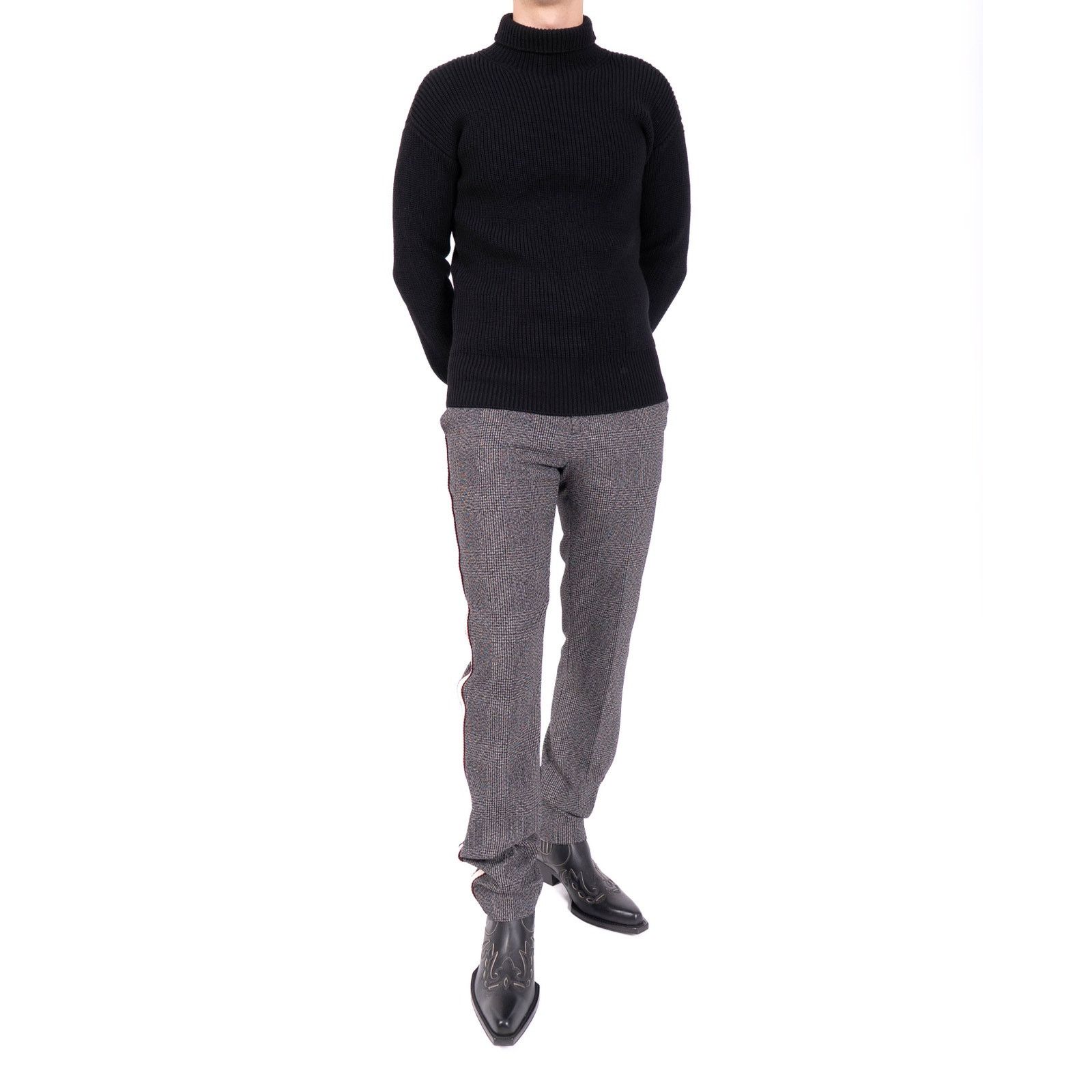 Gucci Tom Ford Era Chunky Knit Turtle Neck in Black Wool Size US M / EU 48-50 / 2 - 2 Thumbnail