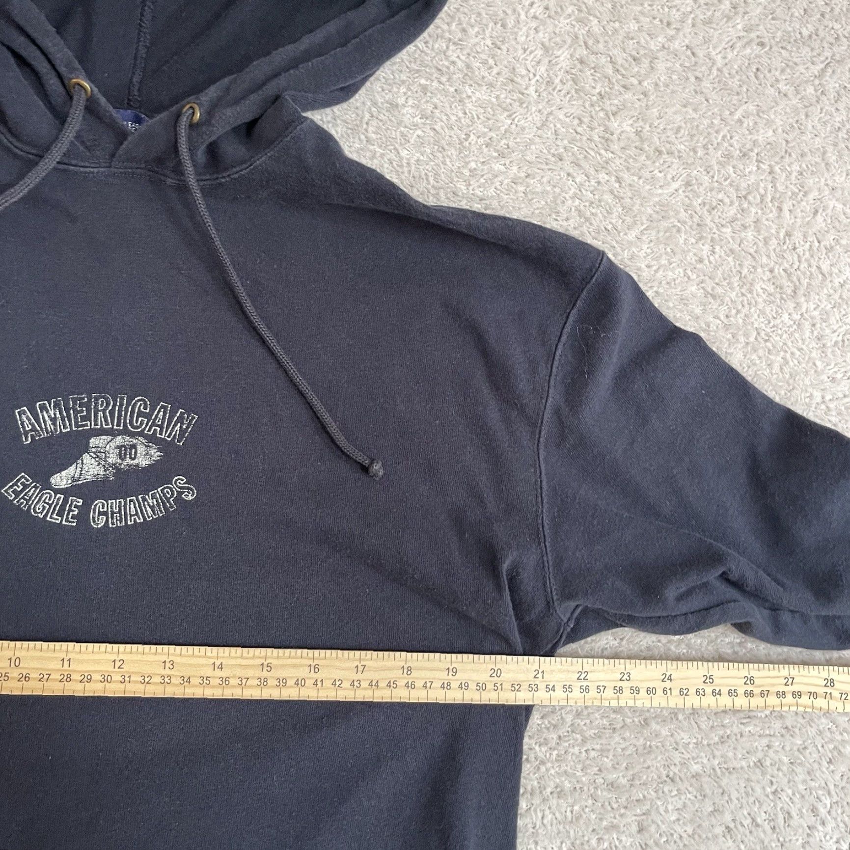 American Eagle Outfitters VINTAGE American Eagle Hoodie Sweatshirt Mens M Blue 90s Lightweight Graphic Print Pullover Size US M / EU 48-50 / 2 - 7 Thumbnail